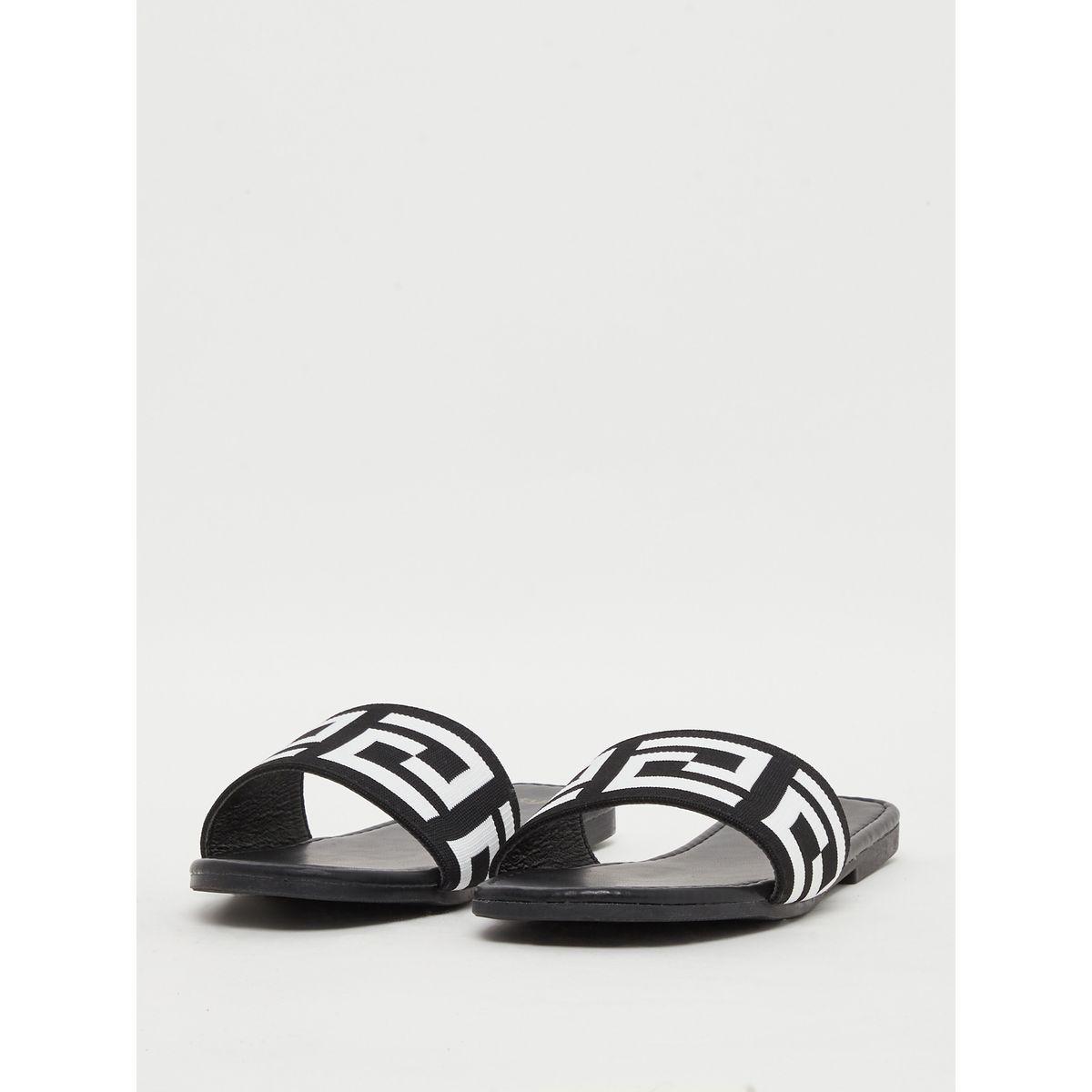 صندل فلات مطبع بتفاصيل بارزة الملمس-women-shoes-flipflopsandslides-image-2