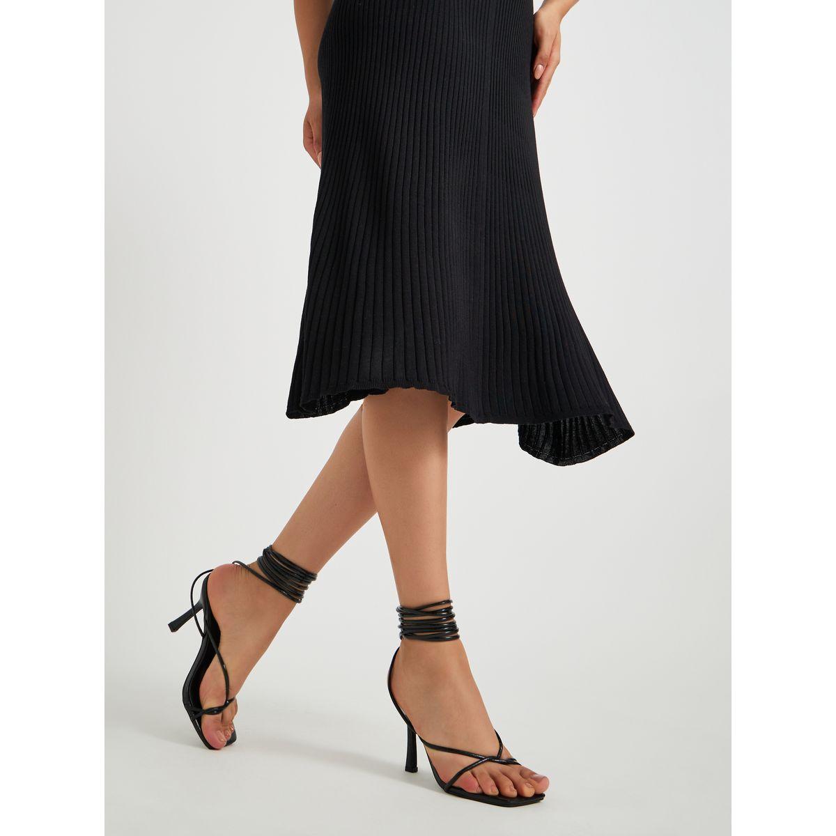 Styli Plain Strappy Tie-Up Stiletto Heel Sandals-women-shoes-sandals-heeled-image-1