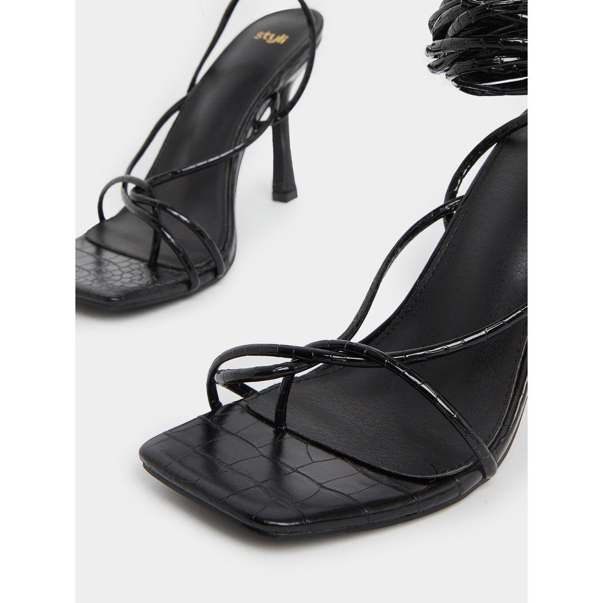 Styli Plain Strappy Tie-Up Stiletto Heel Sandals-women-shoes-sandals-heeled-image-4
