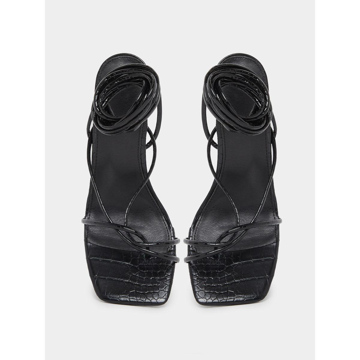 Styli Plain Strappy Tie-Up Stiletto Heel Sandals-women-shoes-sandals-heeled-image-7