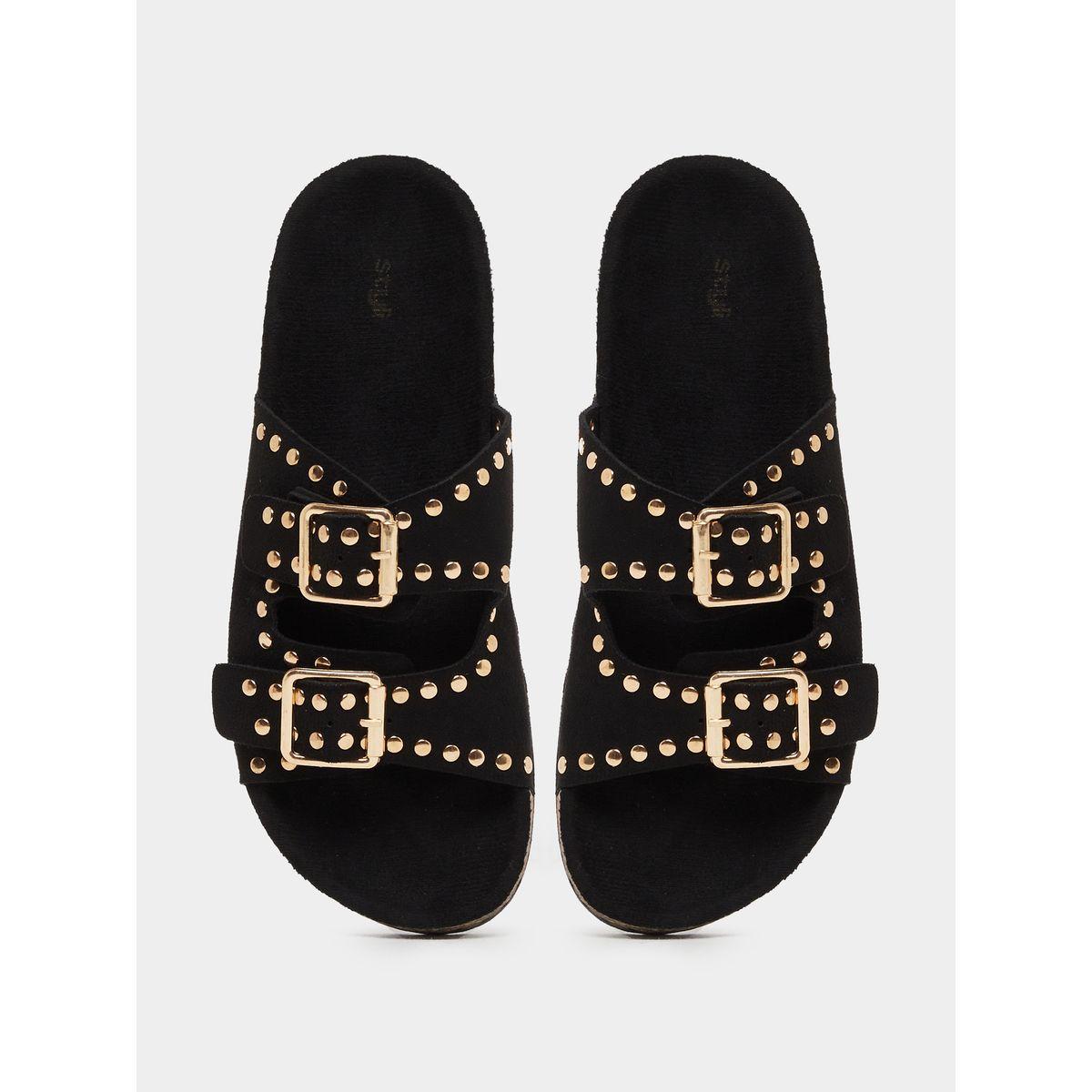 Styli Studded Open Toe Flat Sandals-women-shoes-sandals-flats-image-5