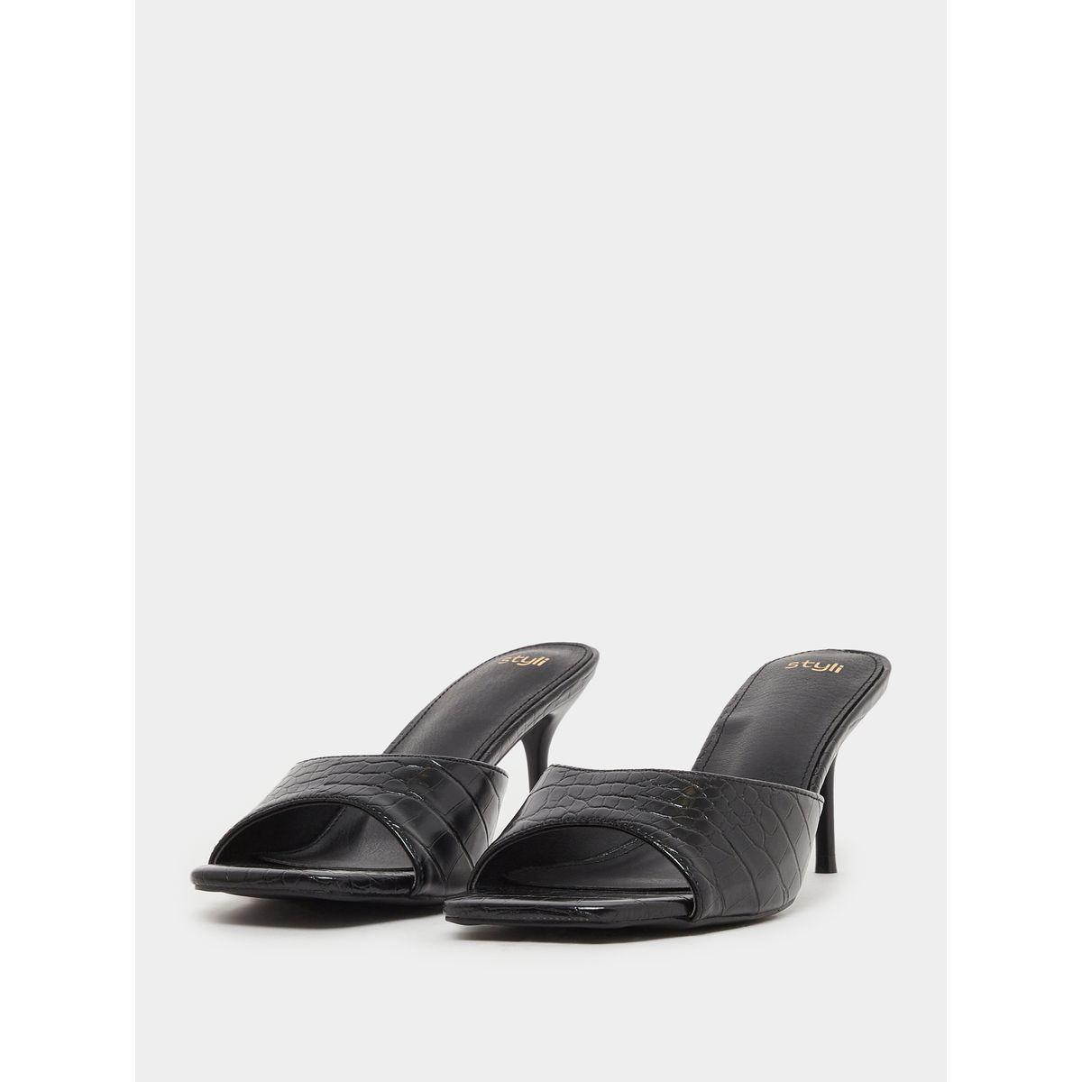 Styli Croc-Textured Open Toe Stiletto Heel Sandals-women-shoes-sandals-heeled-image-2
