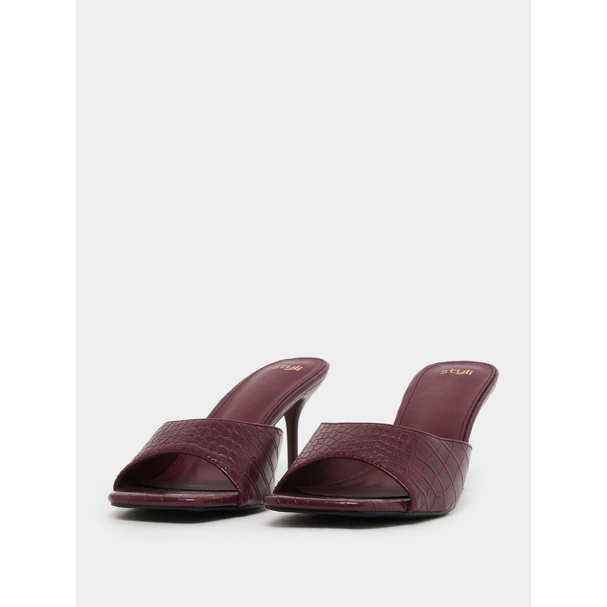 Styli Croc-Textured Open Toe Stiletto Heel Sandals-women-shoes-sandals-heeled-image-2