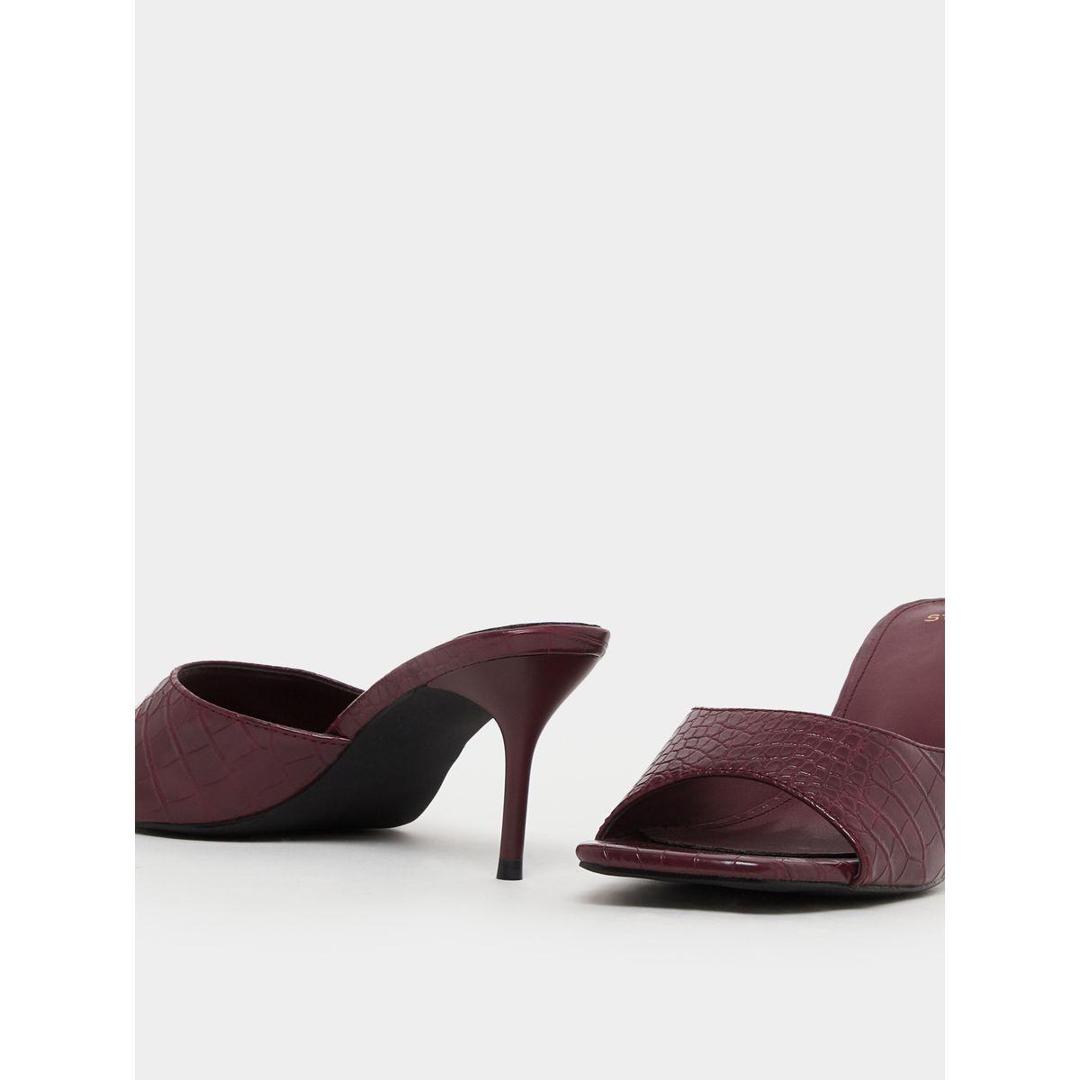 Styli Croc-Textured Open Toe Stiletto Heel Sandals-women-shoes-sandals-heeled-image-3