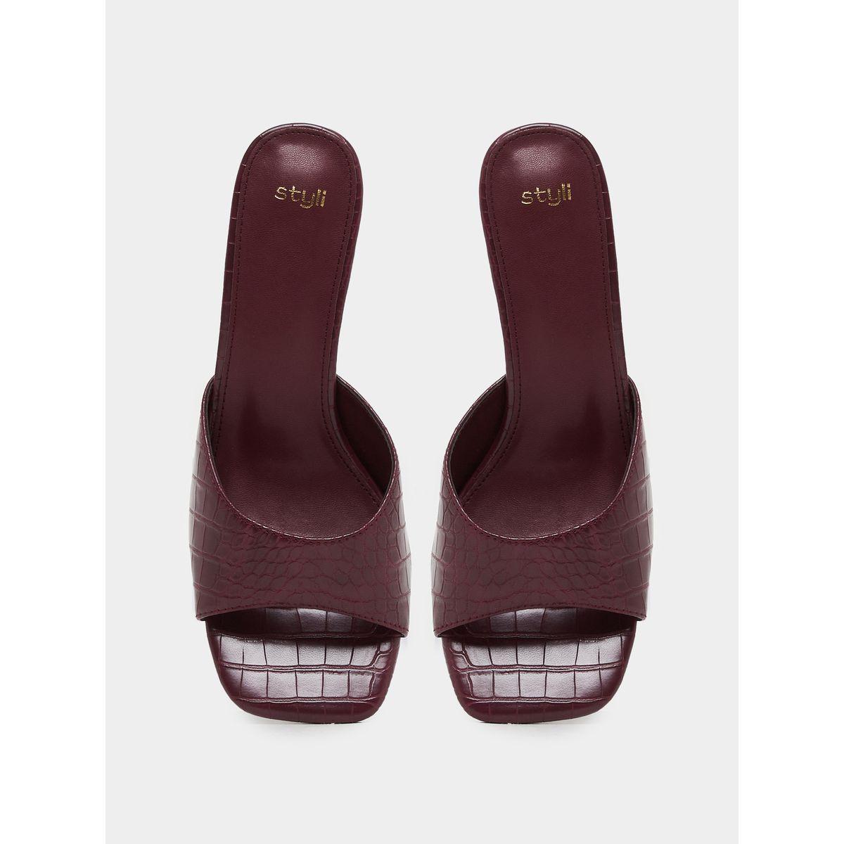 Styli Croc-Textured Open Toe Stiletto Heel Sandals-women-shoes-sandals-heeled-image-5