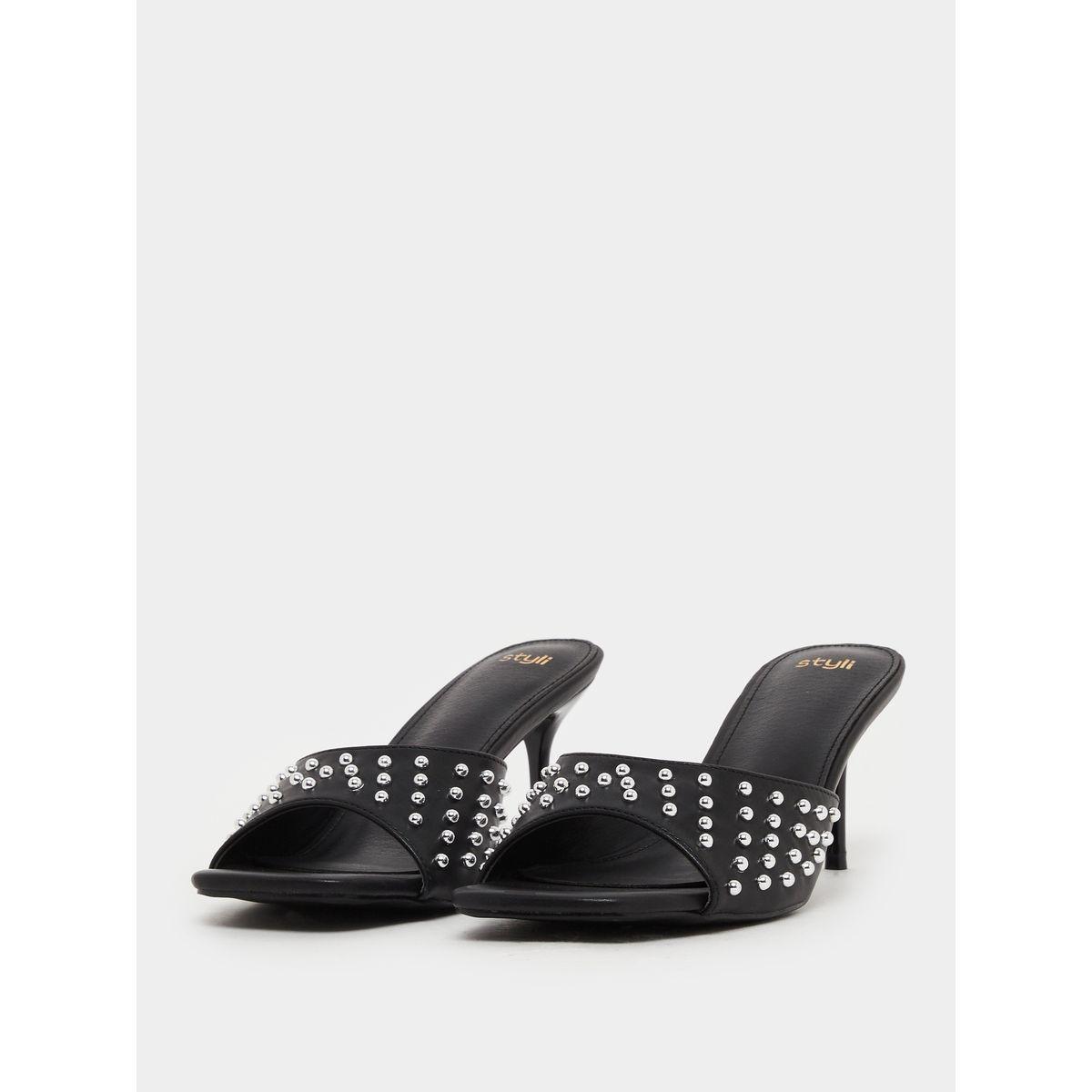 Styli Studded Open Toe Stiletto Heel Sandals-women-shoes-sandals-heeled-image-2