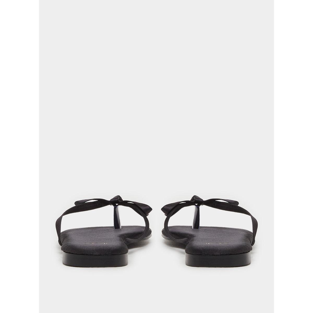 صندل فلات سادة مزين بفيونكة-women-shoes-sandals-flats-image-3