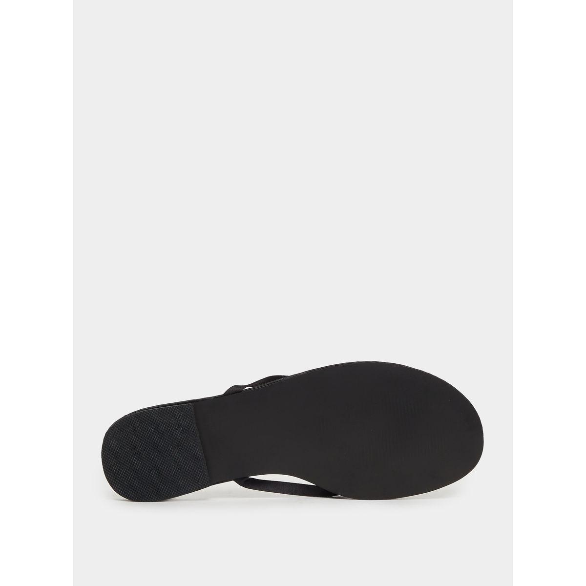 Styli Plain Bow Trim Flat Sandals-women-shoes-sandals-flats-image-6