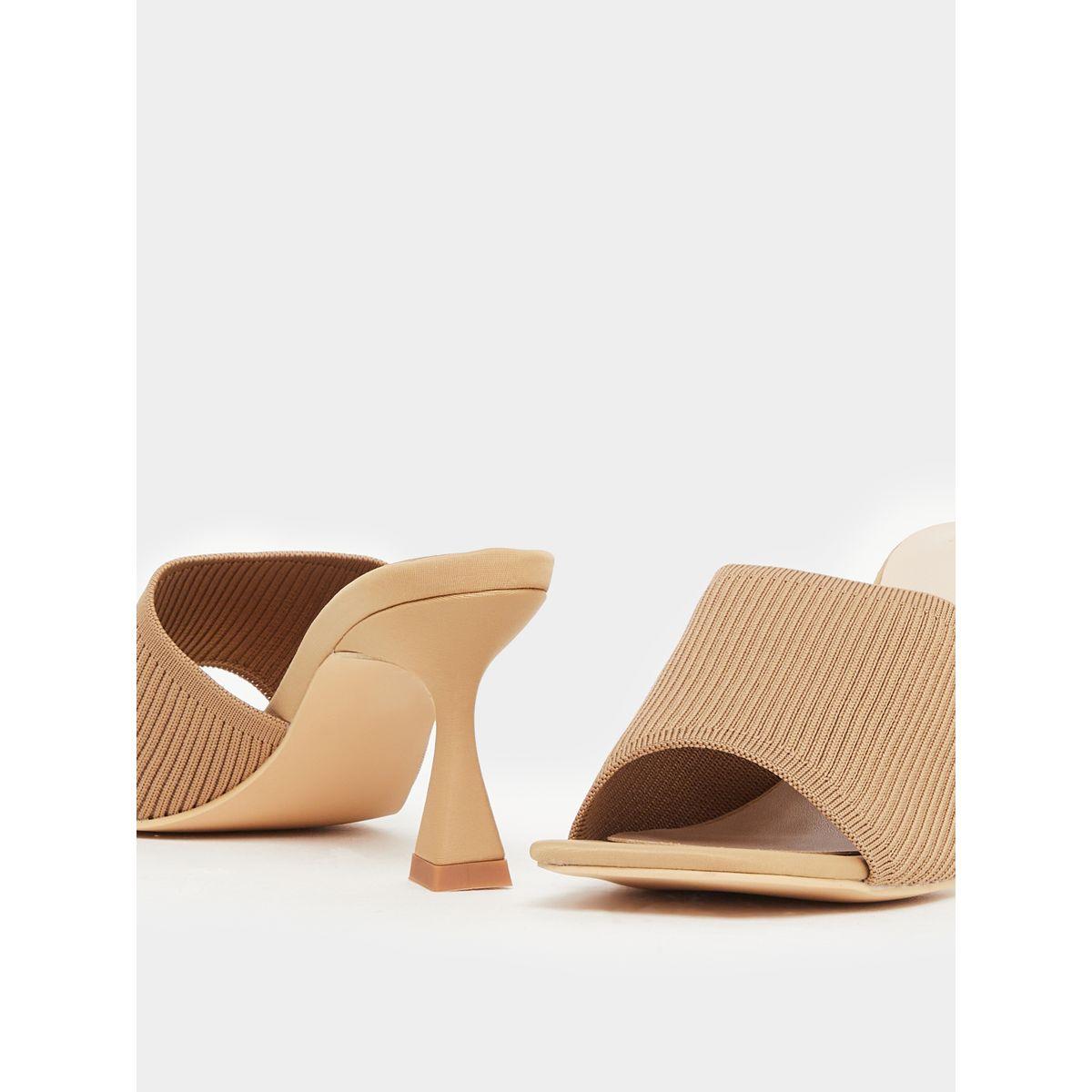 Styli Textured Open Toe Stiletto Heel Sandals-women-shoes-sandals-heeled-image-3