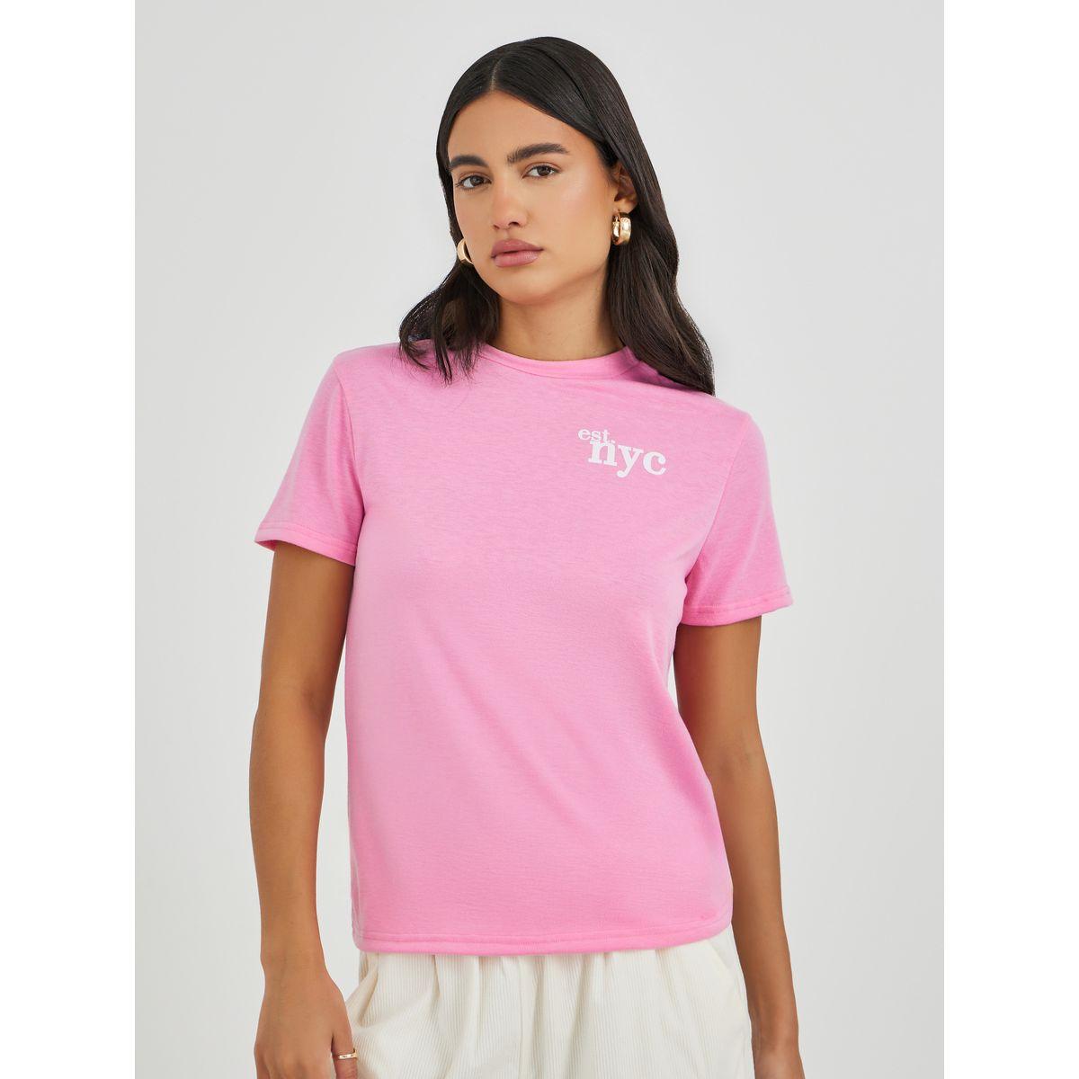 Styli Slogan Print Round Neck T-Shirt-women-clothing-tshirts-image-1
