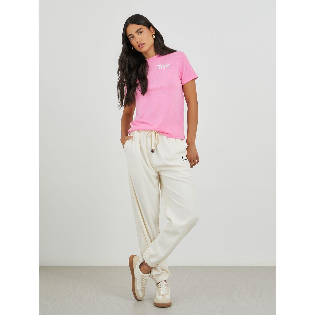 Styli Slogan Print Round Neck T-Shirt-women-clothing-tshirts-image-2