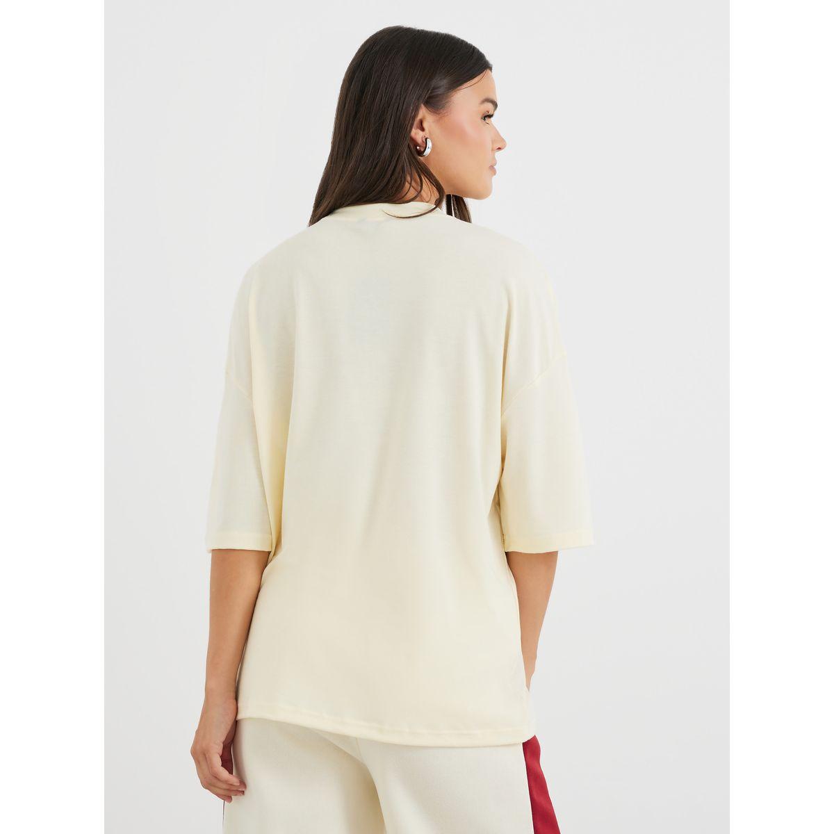تيشيرت بطبعة كتابة وأكمام قصيرة-women-clothing-tshirts-image-4