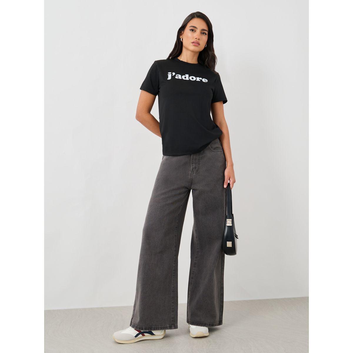 Styli Slogan Print Round Neck Short Sleeve T-Shirt-women-clothing-tshirts-image-2
