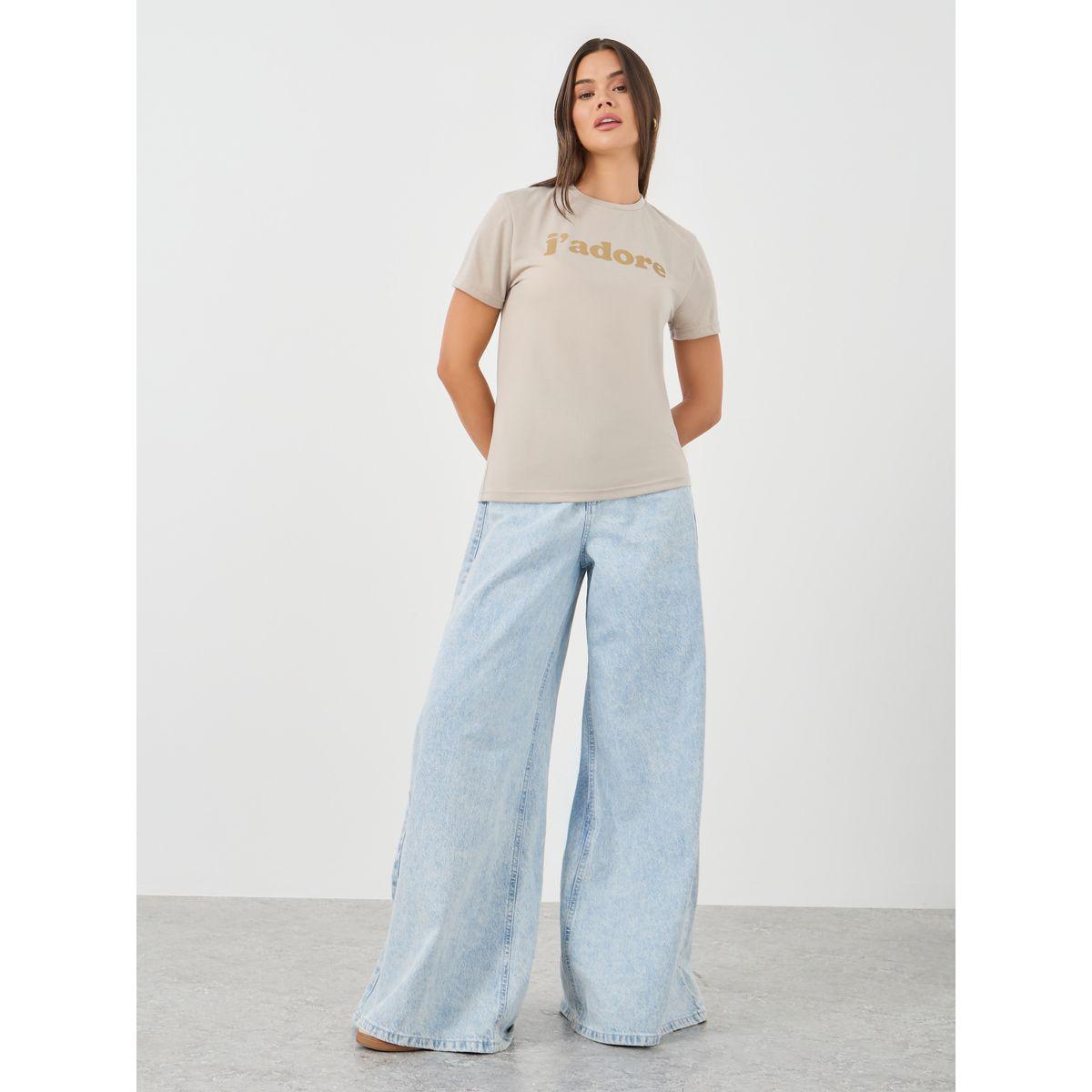 Styli Slogan Print Short Sleeve T-Shirt-women-clothing-tshirts-image-2
