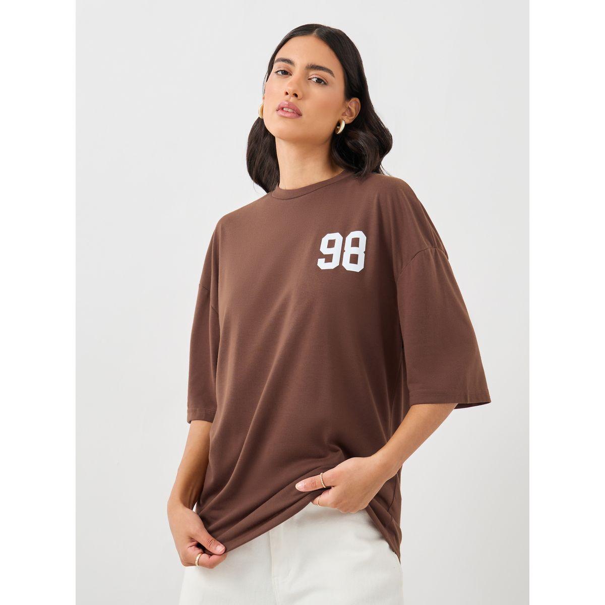 Styli Slogan Print Round Neck Oversized T-Shirt-women-clothing-tshirts-image-2