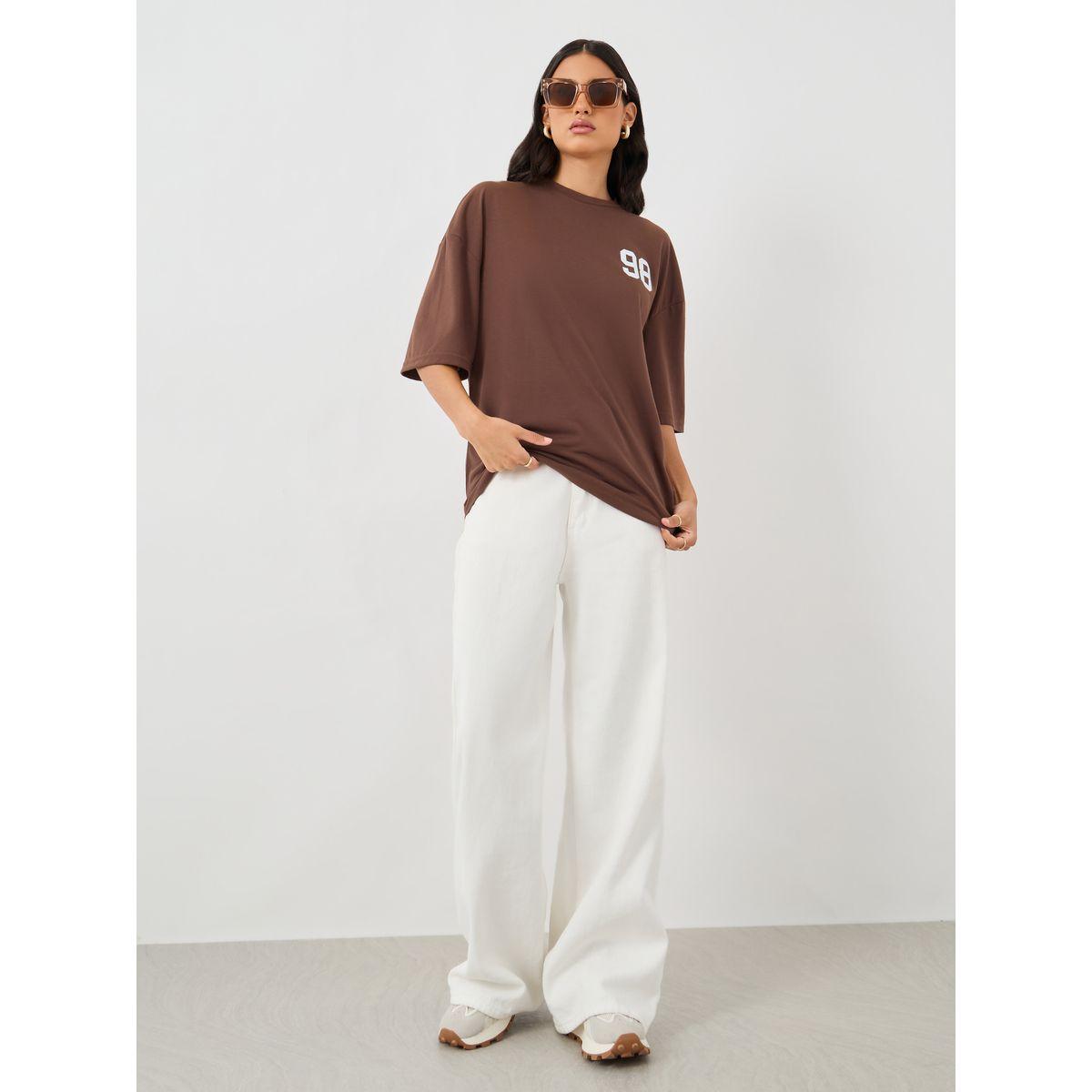 Styli Slogan Print Round Neck Oversized T-Shirt-women-clothing-tshirts-image-3