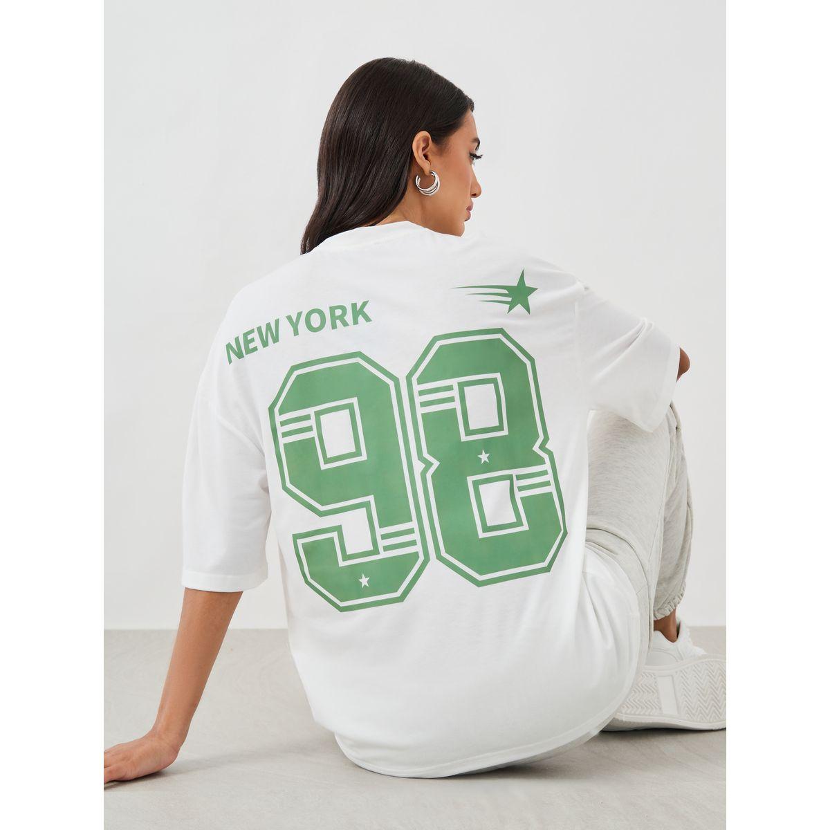 Styli Slogan Print Round Neck Oversized T-Shirt-women-clothing-tshirts-image-1