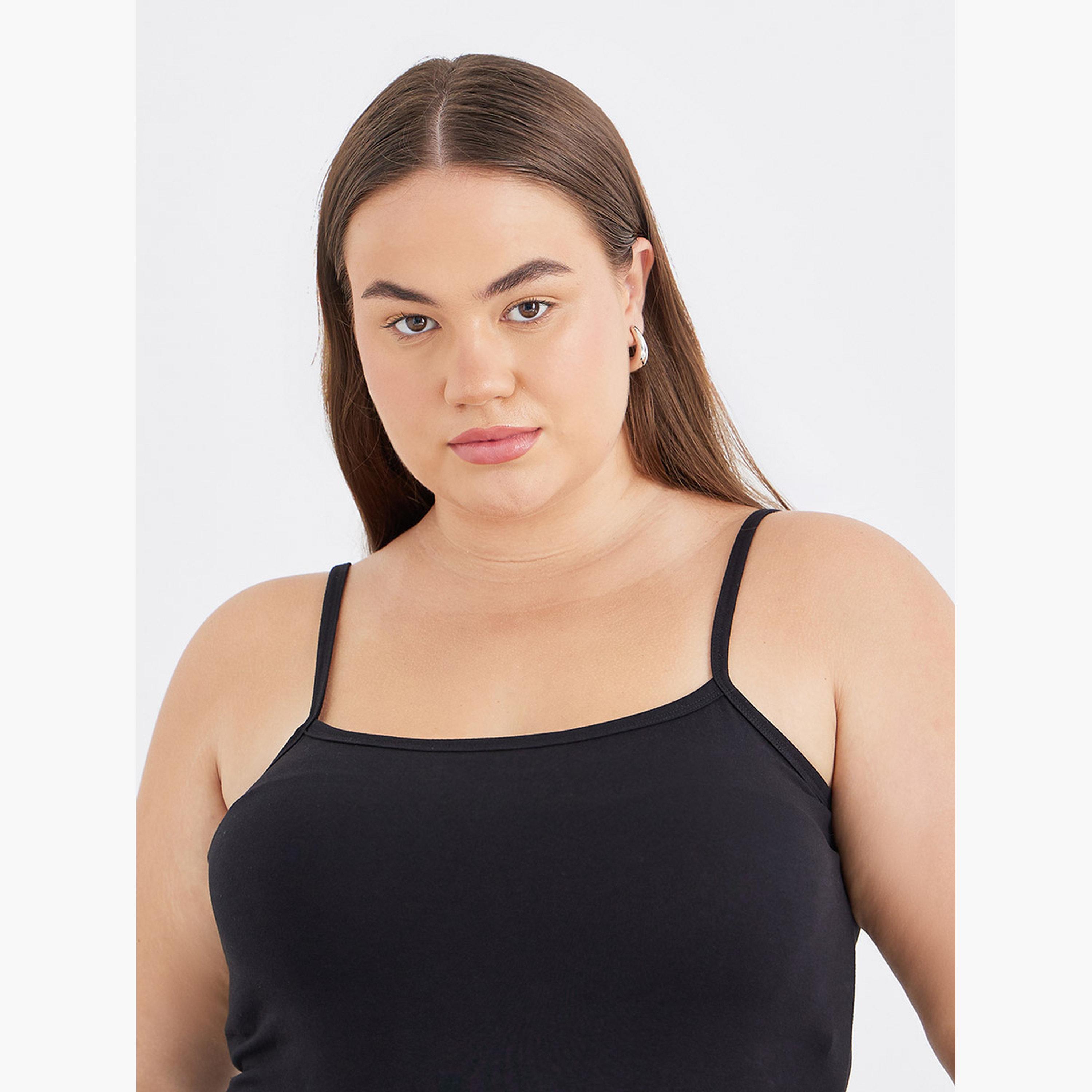 Styli Plus Size Black Strappy Tank Top-women-clothing-shirtsandblouses-blouses-image-4