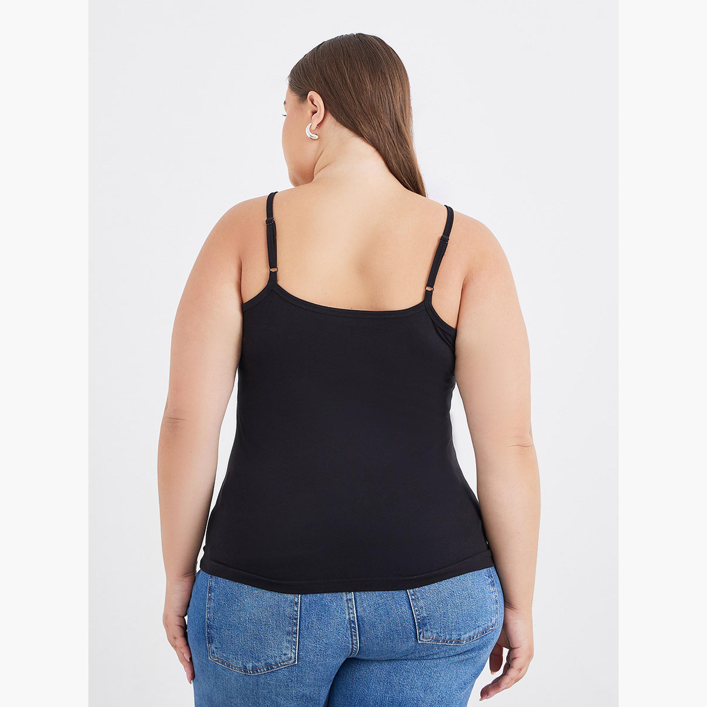 Styli Plus Size Black Strappy Tank Top-women-clothing-shirtsandblouses-blouses-image-5