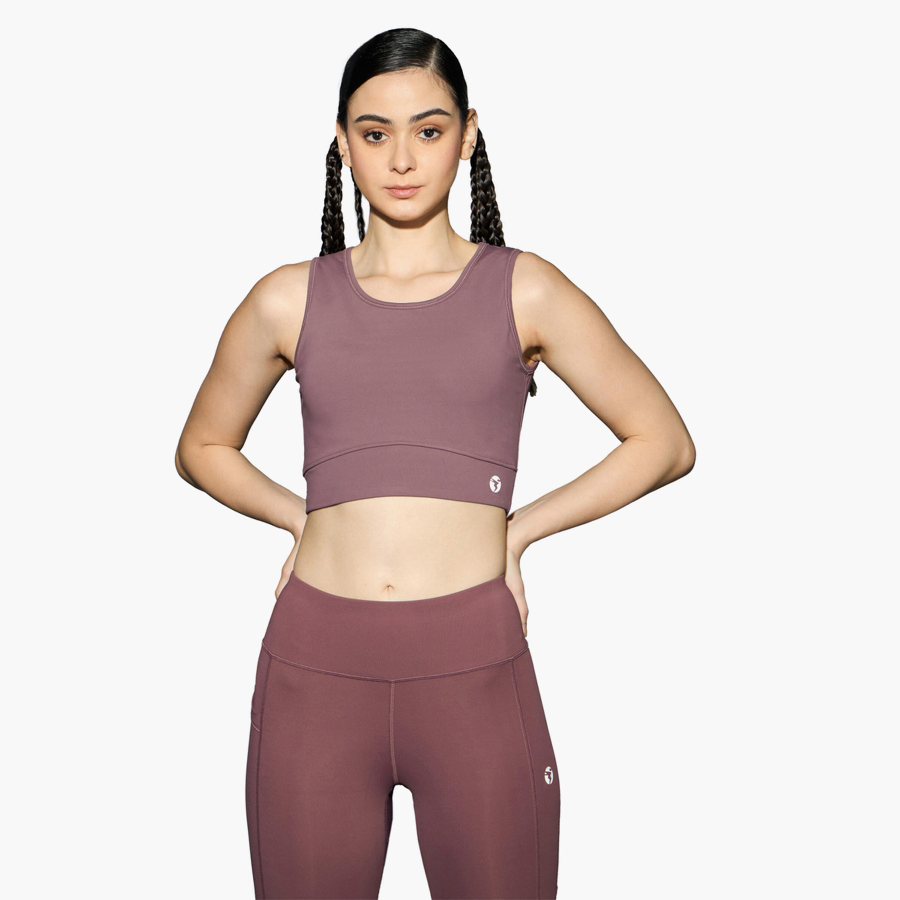 Technosport x Styli Solid Padded Sports Bra with Logo Detail-women-clothing-lingerie-bras-image-1