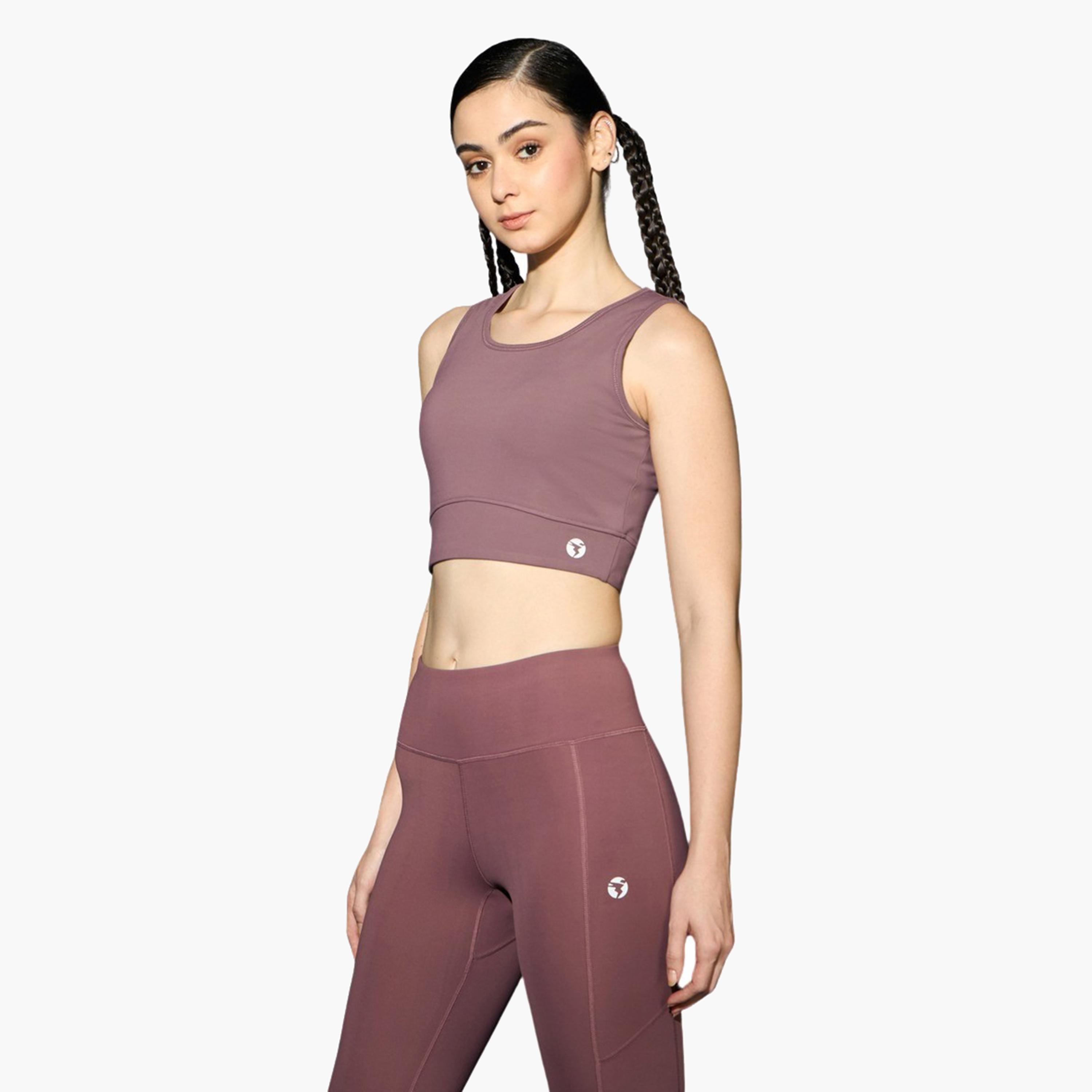 Technosport x Styli Solid Padded Sports Bra with Logo Detail-women-clothing-lingerie-bras-image-2