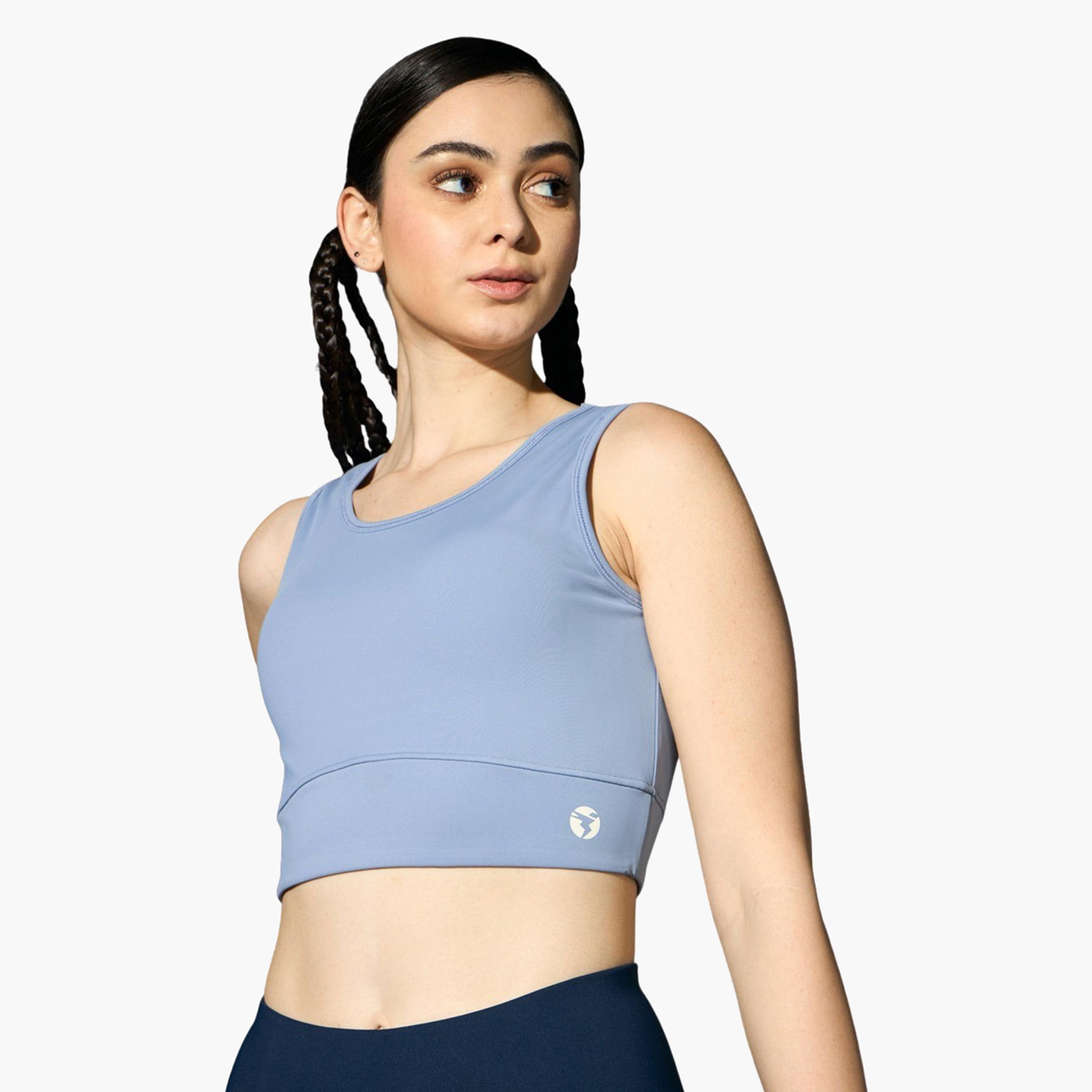 Technosport x Styli Solid Padded Sports Bra with Logo Detail-women-clothing-lingerie-bras-image-3