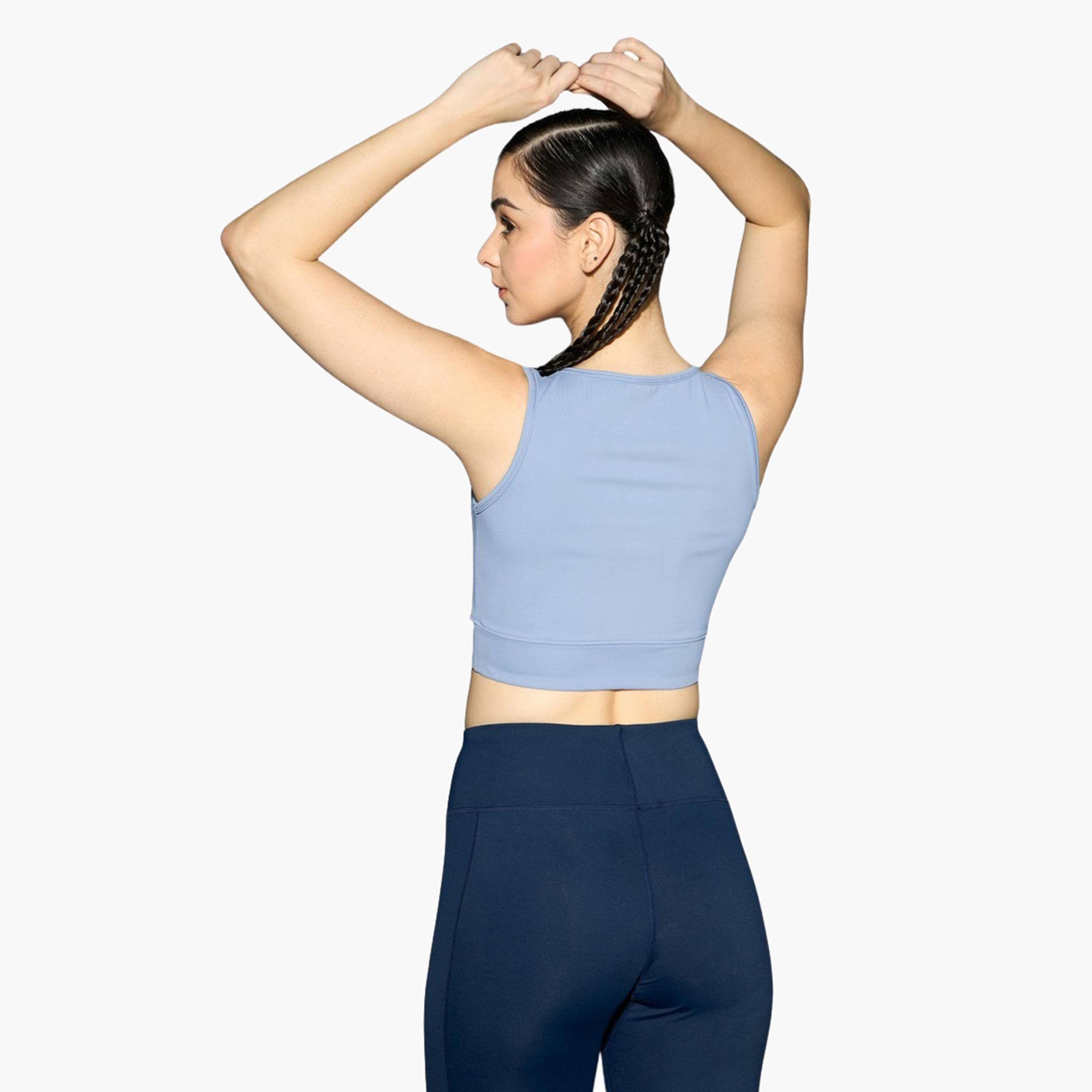 Technosport x Styli Solid Padded Sports Bra with Logo Detail-women-clothing-lingerie-bras-image-4