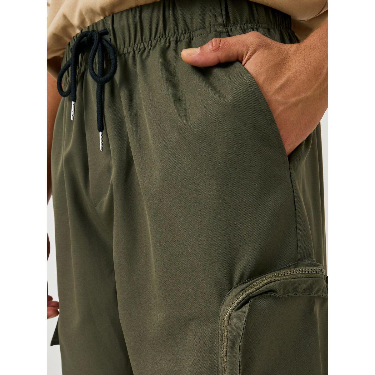 Styli Solid Twill Utility Oversized Joggers with Zip Pocket-men-clothing-bottoms-joggers-image-3