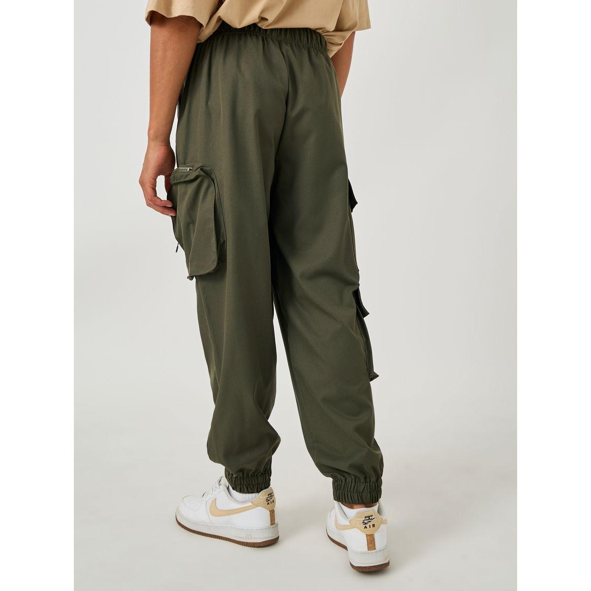 Styli Solid Twill Utility Oversized Joggers with Zip Pocket-men-clothing-bottoms-joggers-image-4