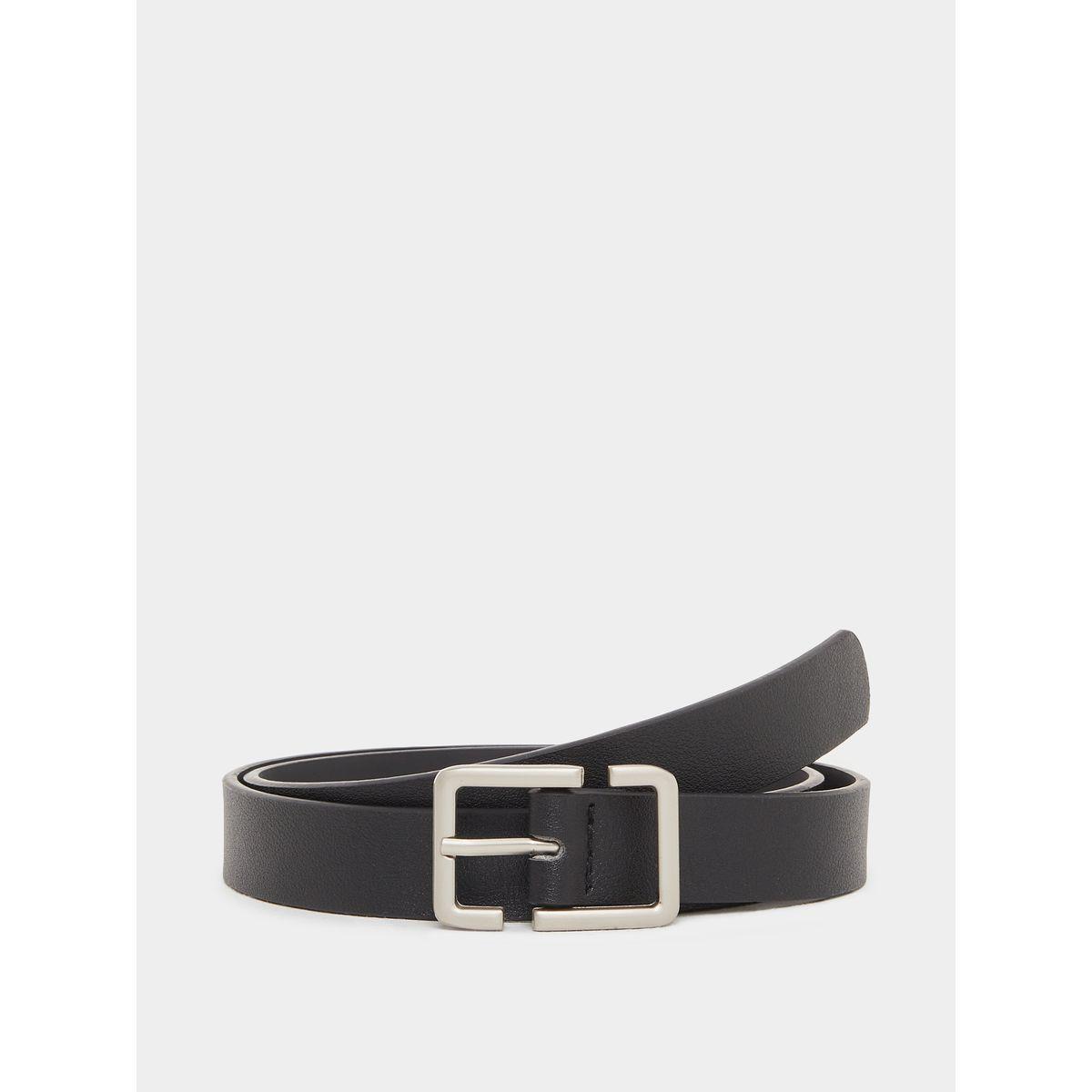 Styli Black Solid Waist Belt with Metal Buckle-men-beltsandwallets-belts-image-1