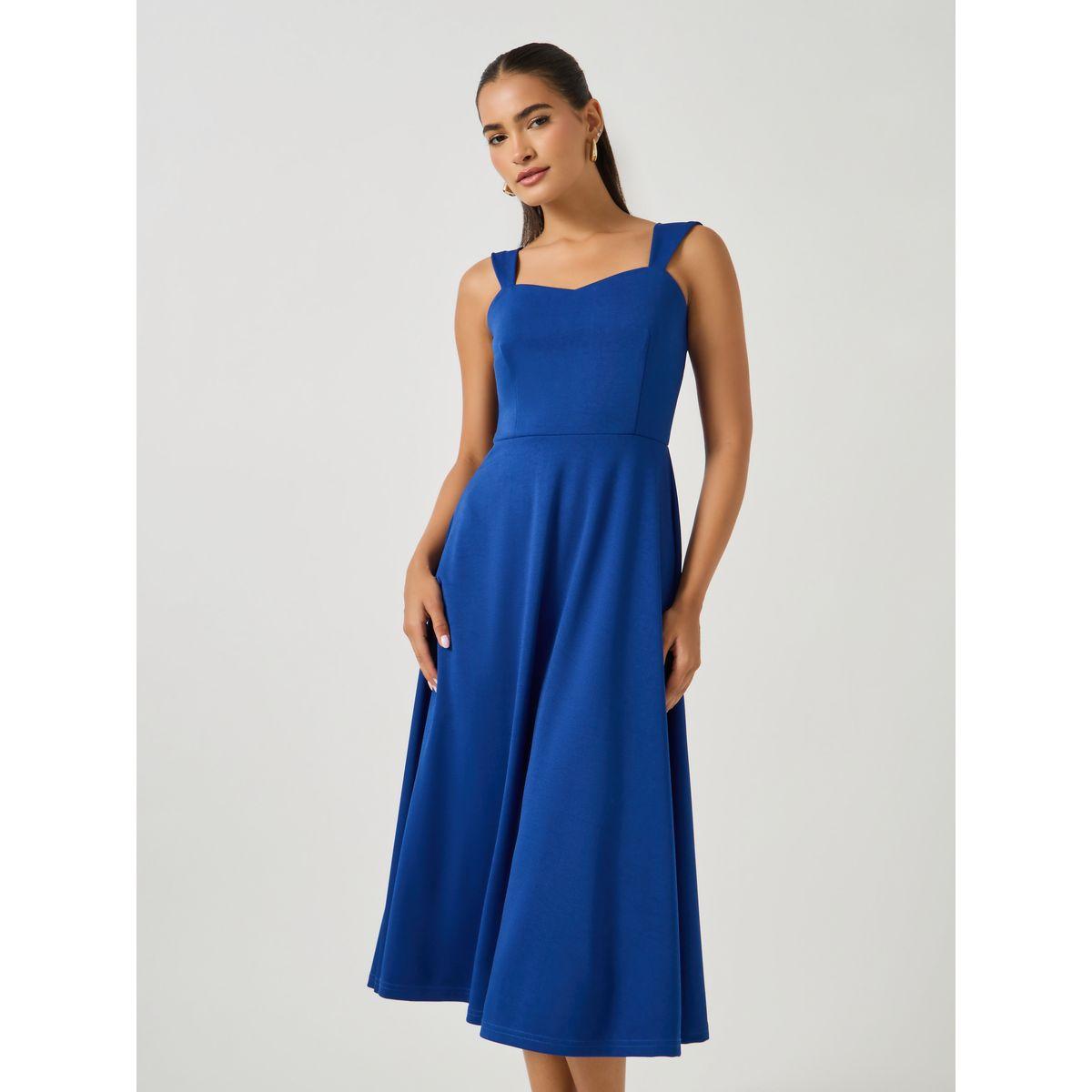 Styli Plain Sweetheart Neck Strappy A-Line Midi Dress-women-clothing-dresses-image-3