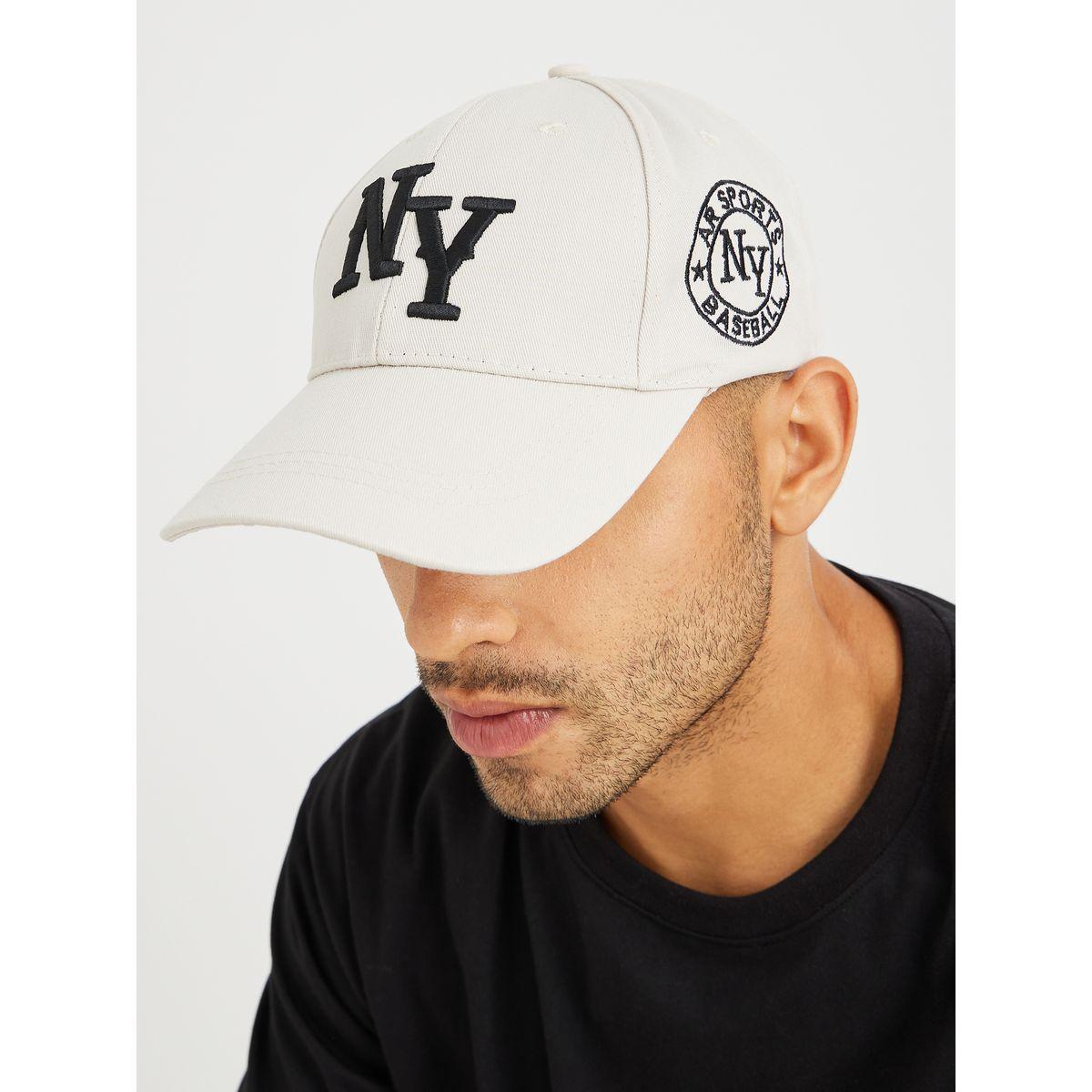 Styli Beige Embroidered Baseball Cap-men-caps-image-2