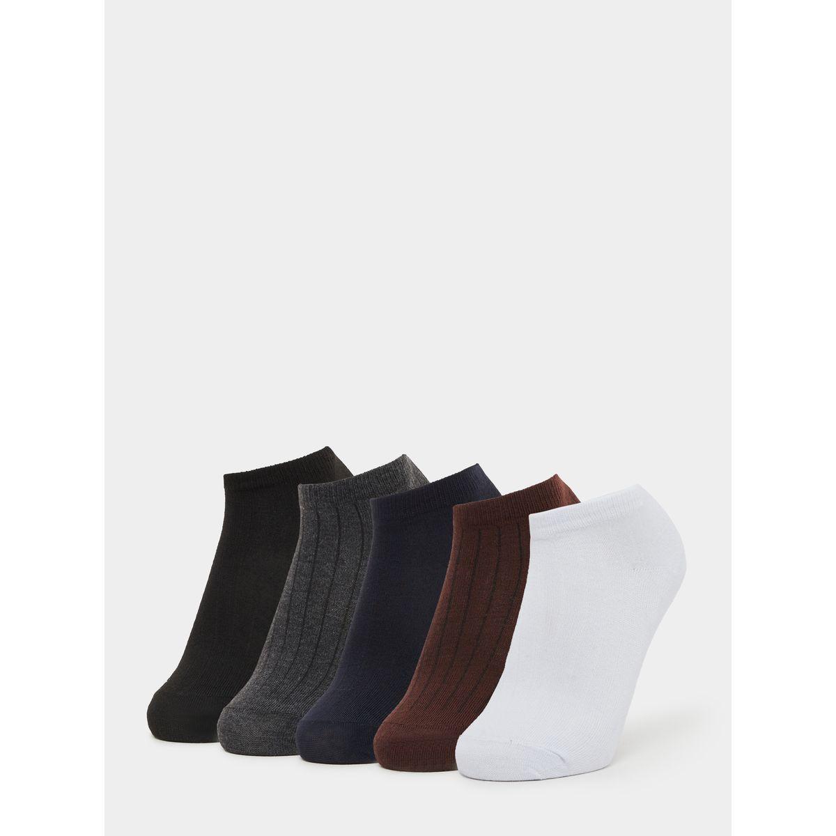 Styli Set of 5 Multicolor Ribbed Cuff Ankle Socks-men-socks-image-1