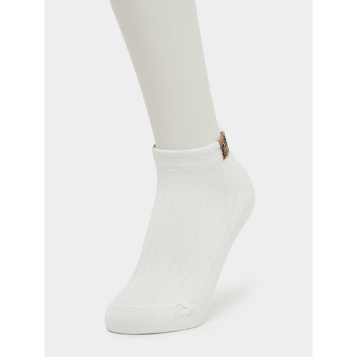 Styli Pack of 5 White Ribbed Cuff Ankle Socks-men-socks-image-2