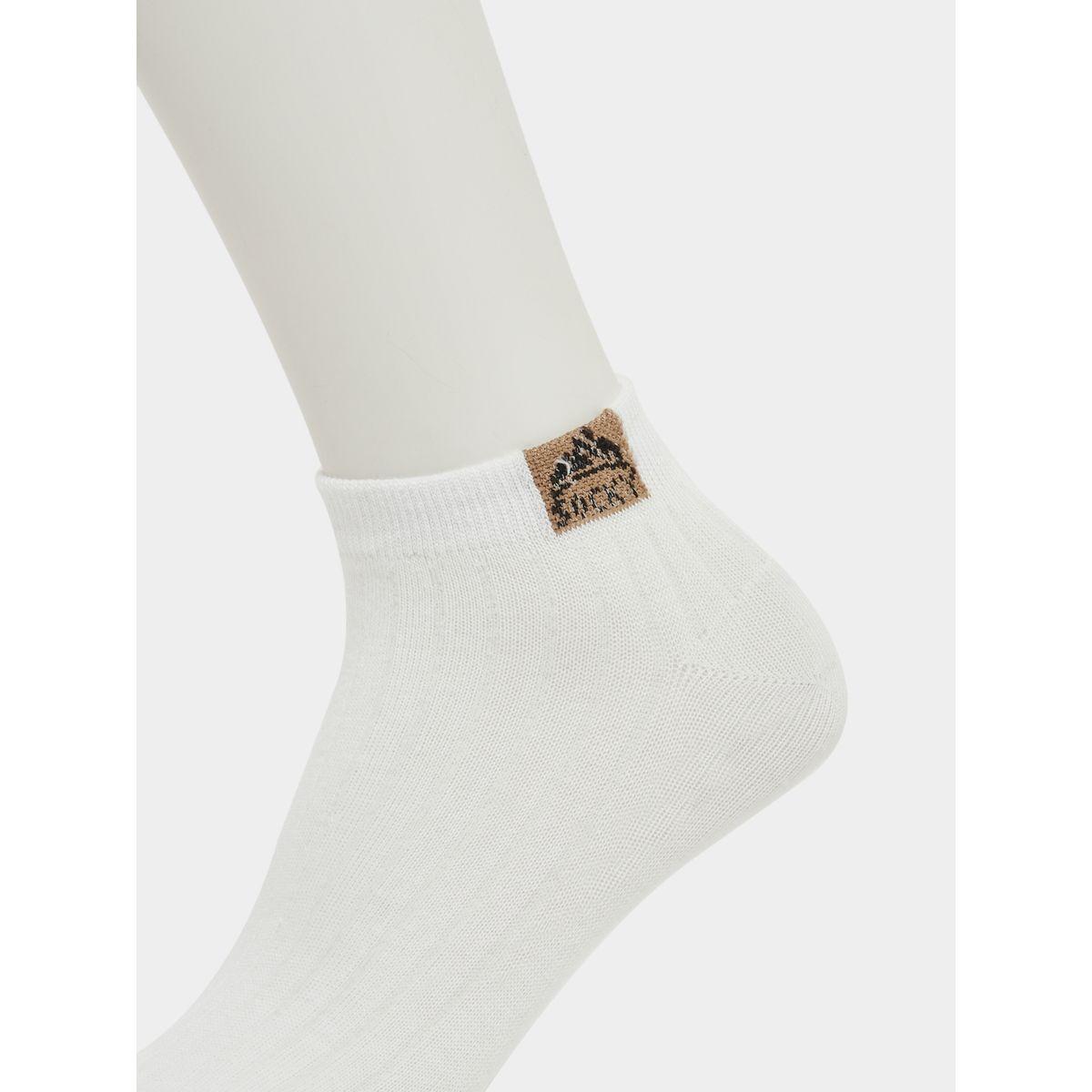 Styli Pack of 5 White Ribbed Cuff Ankle Socks-men-socks-image-3