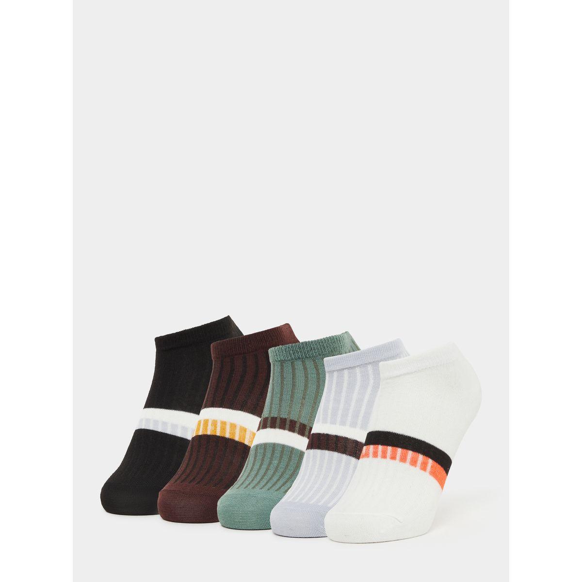 Styli Pack of 5 Multicolor Striped Ankle Socks-men-socks-image-1