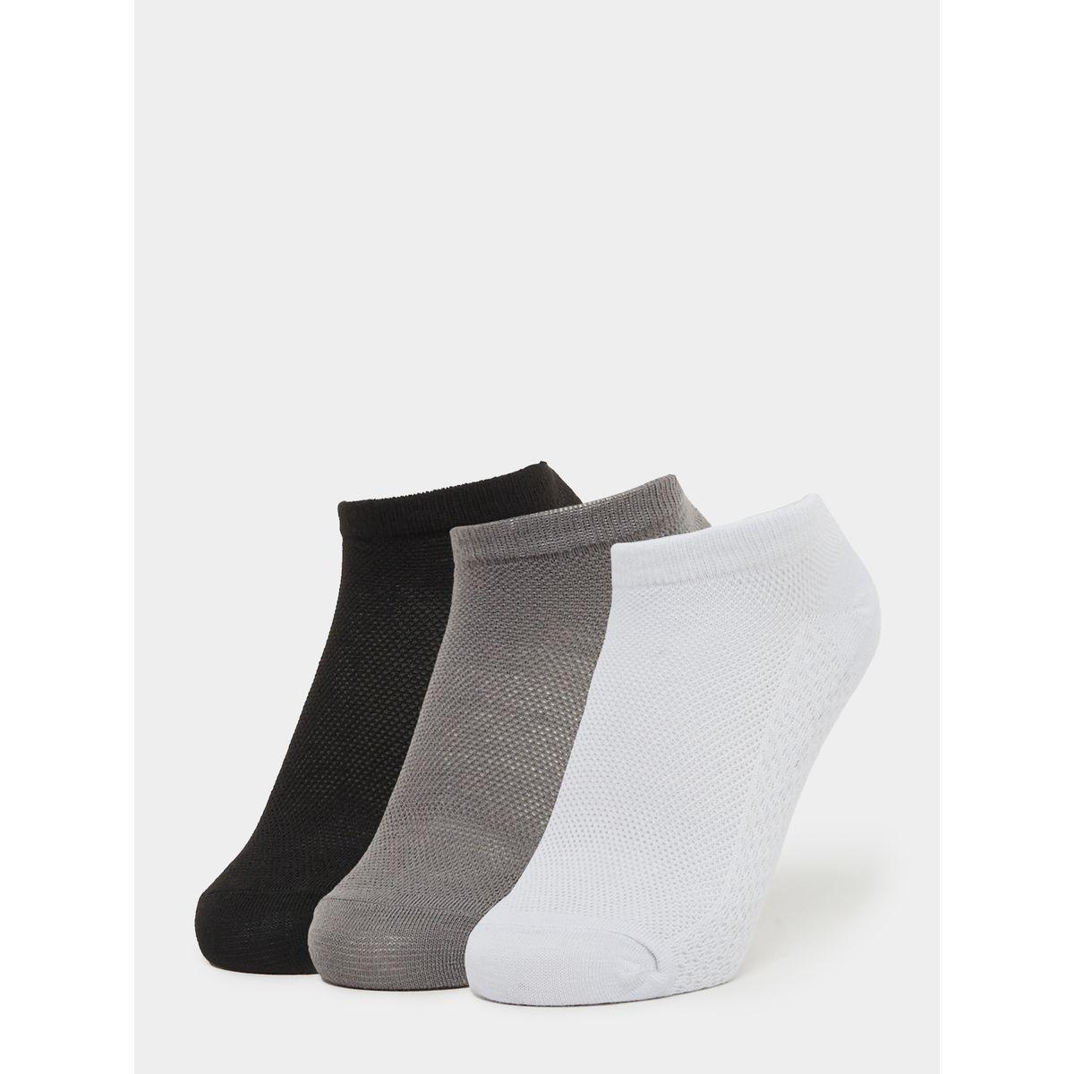 Styli Pack of 3 Multicolor Plain Comfy Ankle Socks-men-socks-image-1