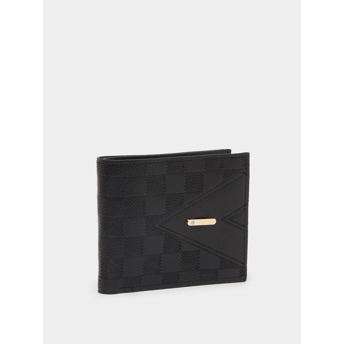 Styli Black Solid Checkered Wallet-men-beltsandwallets-wallets-image-1