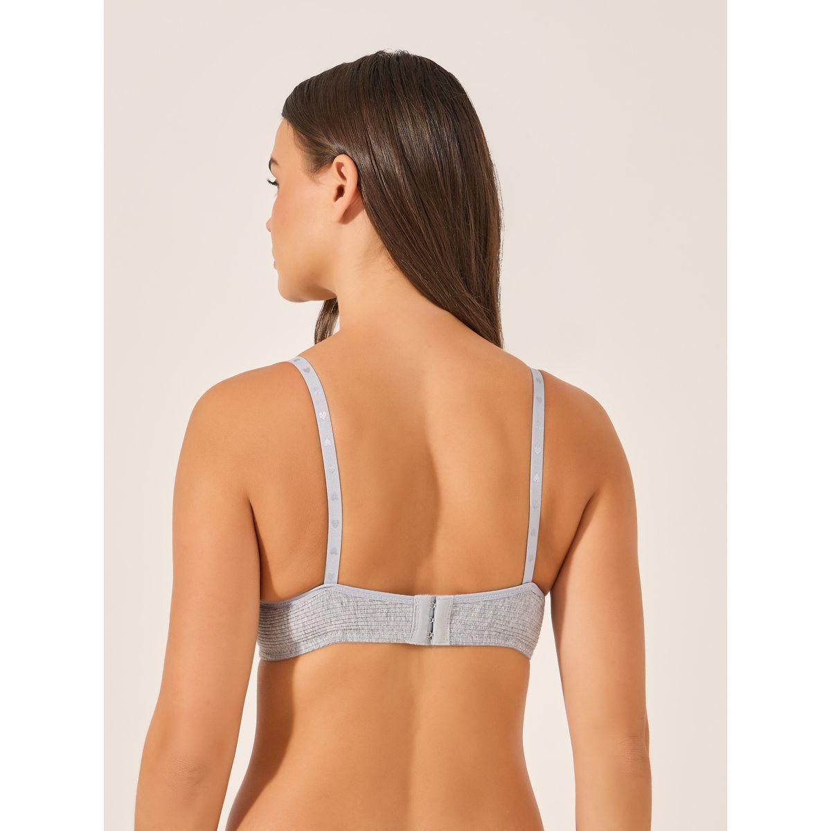 Styli Pack of 3 - Cotton Comfort Rib Non Wired Padded T-shirt Bra-women-clothing-lingerie-bras-image-4