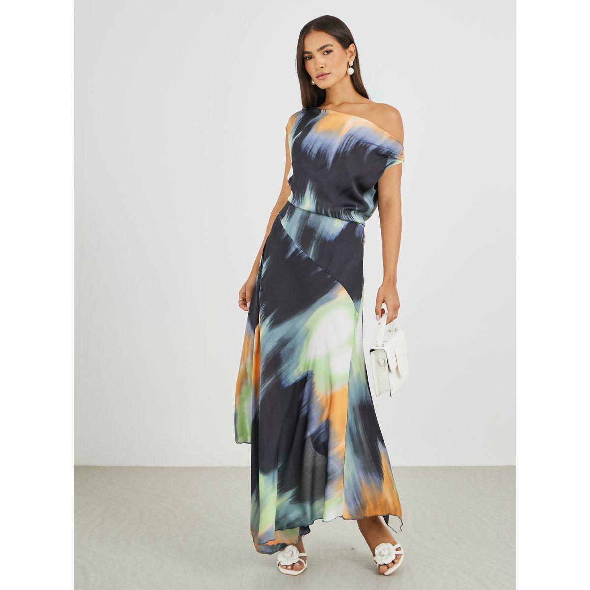 Styli Abstract Print Draped Asymmetric A-Line Maxi Dress-women-clothing-dresses-image-1