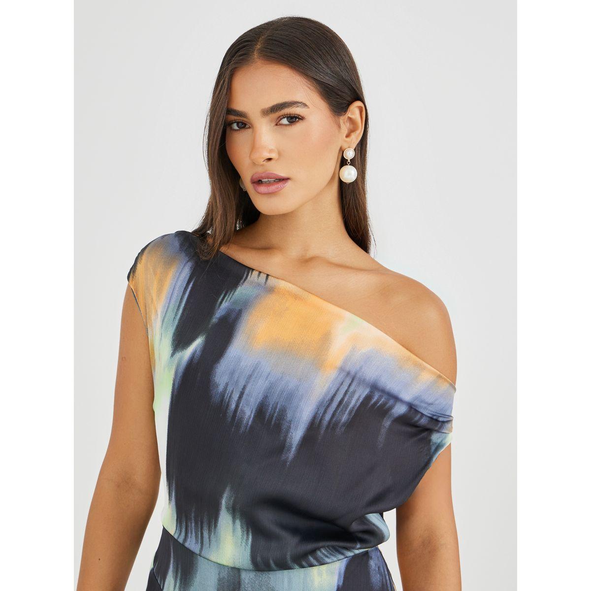 Styli Abstract Print Draped Asymmetric A-Line Maxi Dress-women-clothing-dresses-image-4