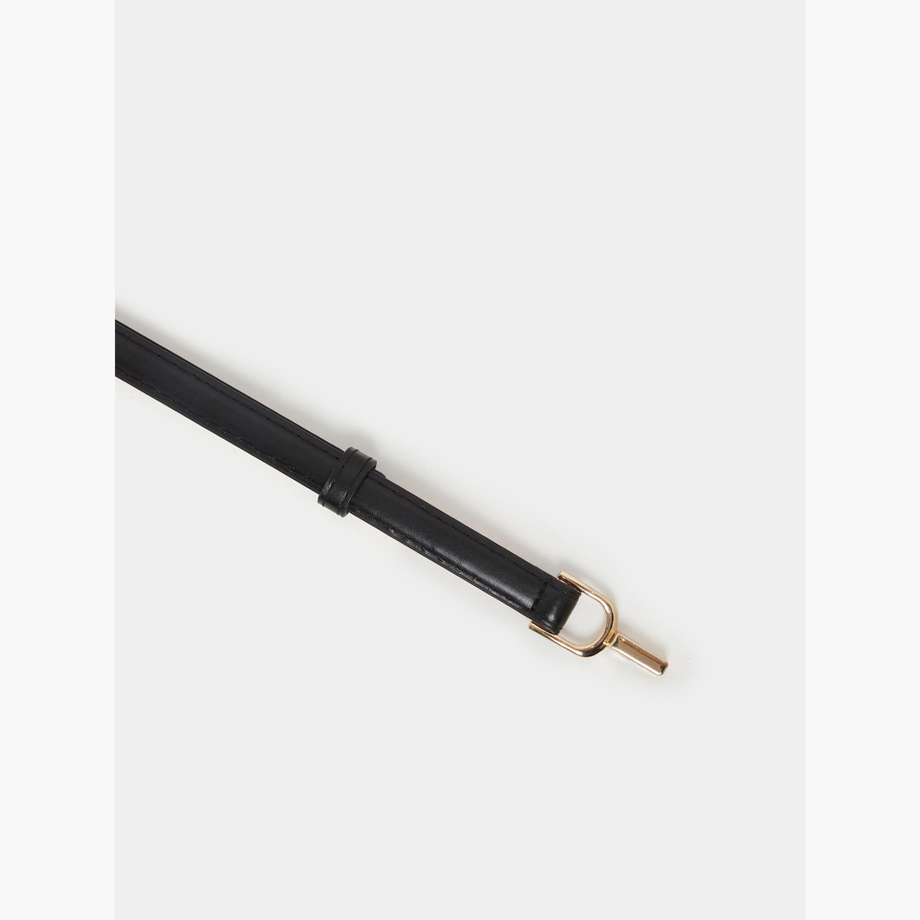 Styli Gold Buckle Black Slim Belt-women-clothingaccessories-belts-image-4