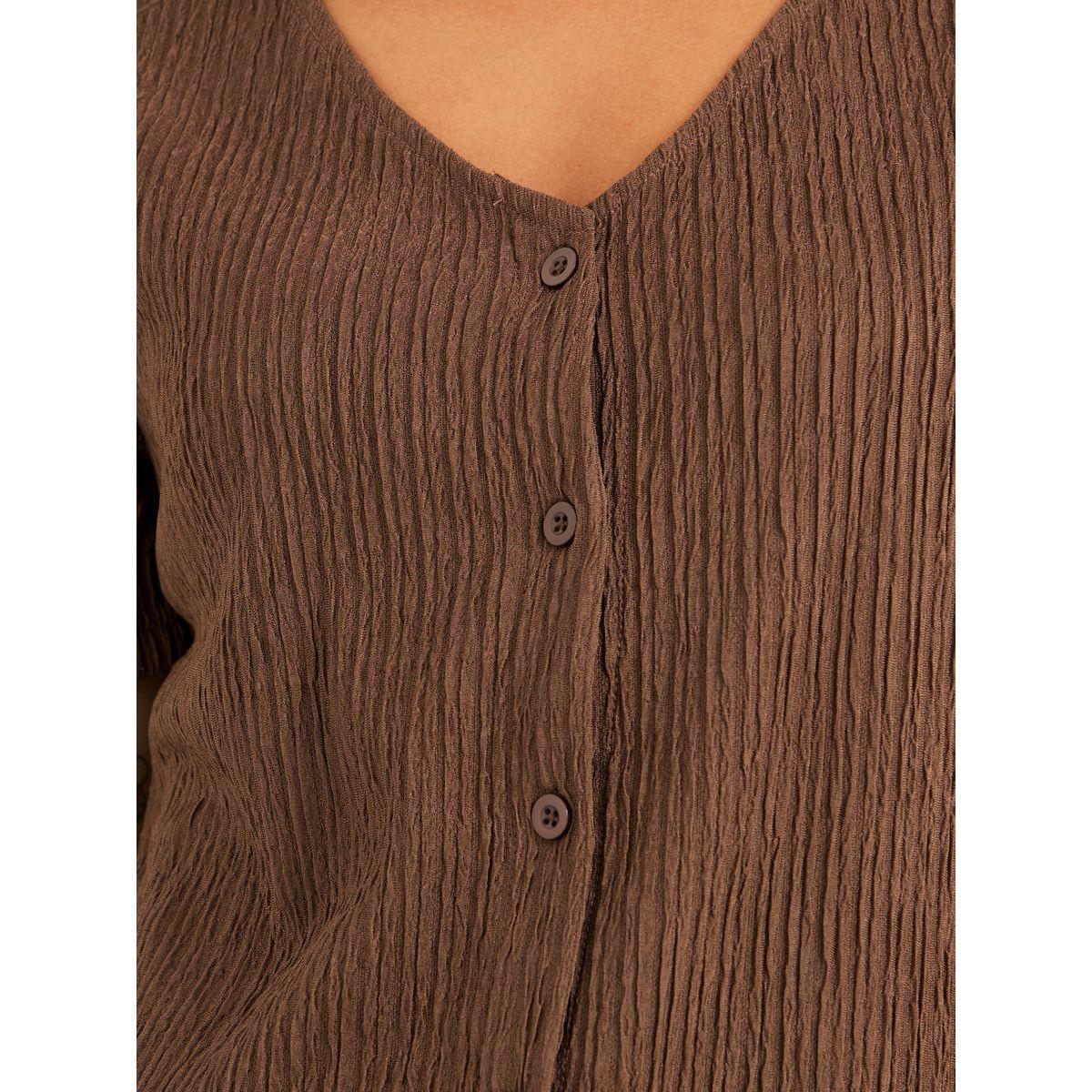 Styli Textured V-Neck Front Button Blouse-women-clothing-shirtsandblouses-blouses-image-4