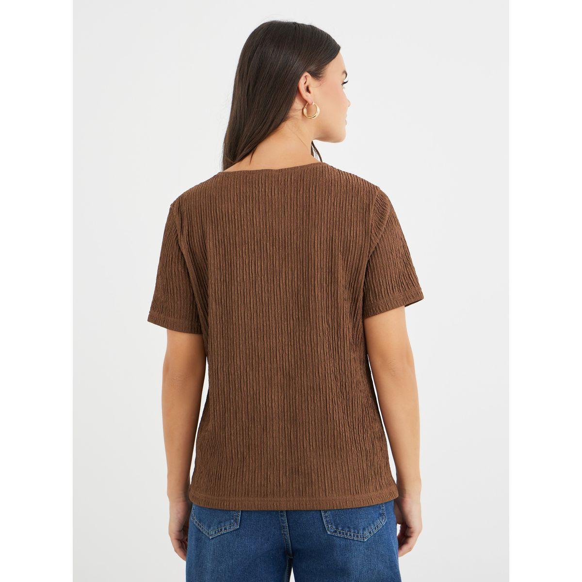 Styli Textured V-Neck Front Button Blouse-women-clothing-shirtsandblouses-blouses-image-5