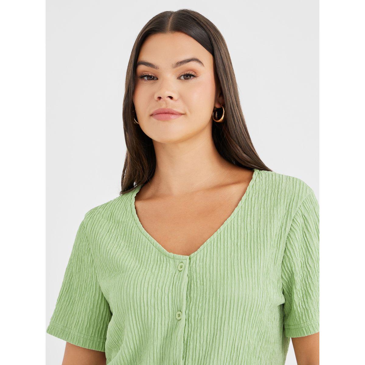 بلوزة بتفاصيل بارزة الملمس وأزرار-women-clothing-shirtsandblouses-blouses-image-4