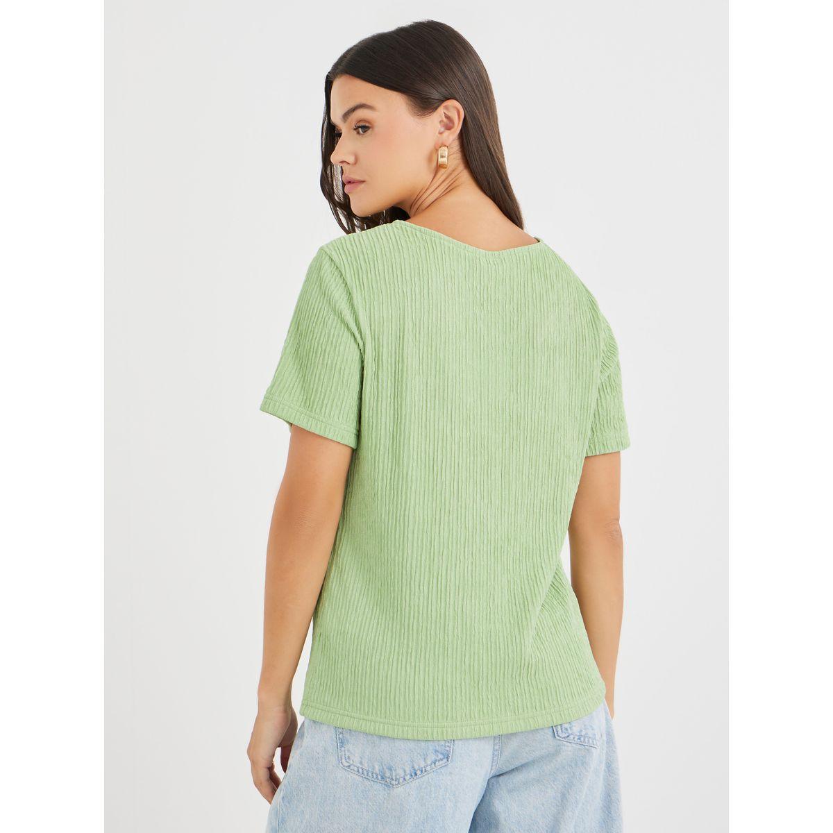 Styli Textured V-Neck Front Button Blouse-women-clothing-shirtsandblouses-blouses-image-5