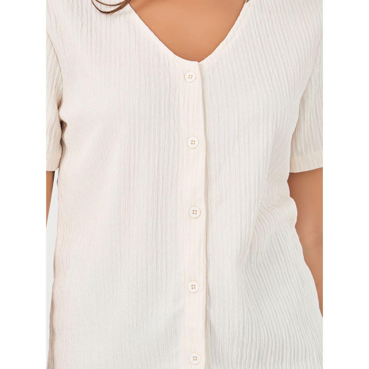 Styli Textured V-Neck Front Button Blouse-women-clothing-shirtsandblouses-blouses-image-3