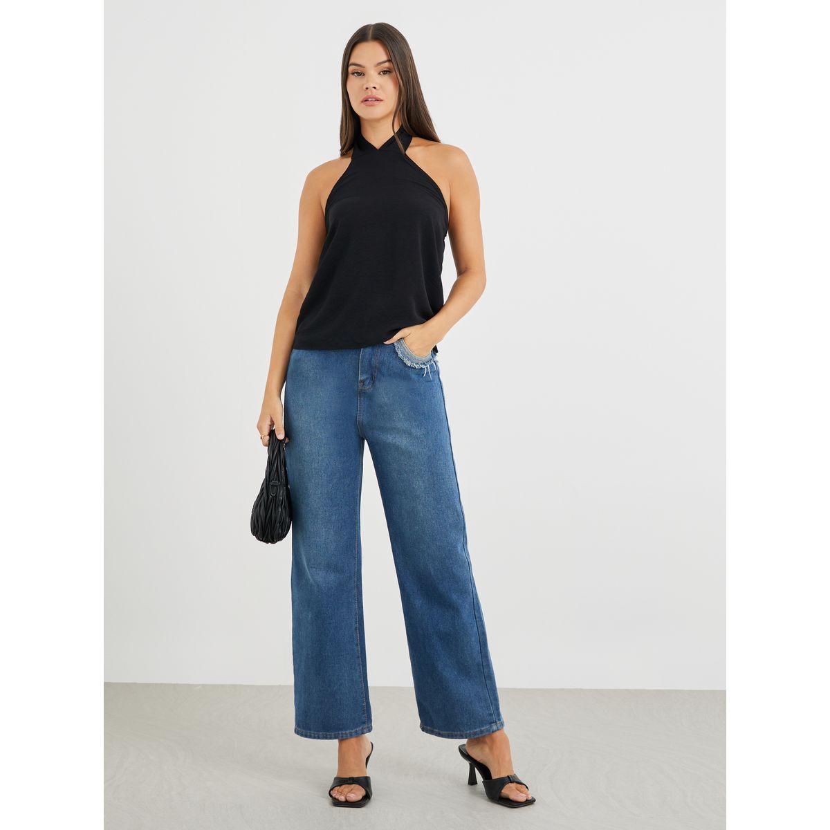 Styli Solid Halter Neck Cami Top-women-clothing-tshirts-image-2