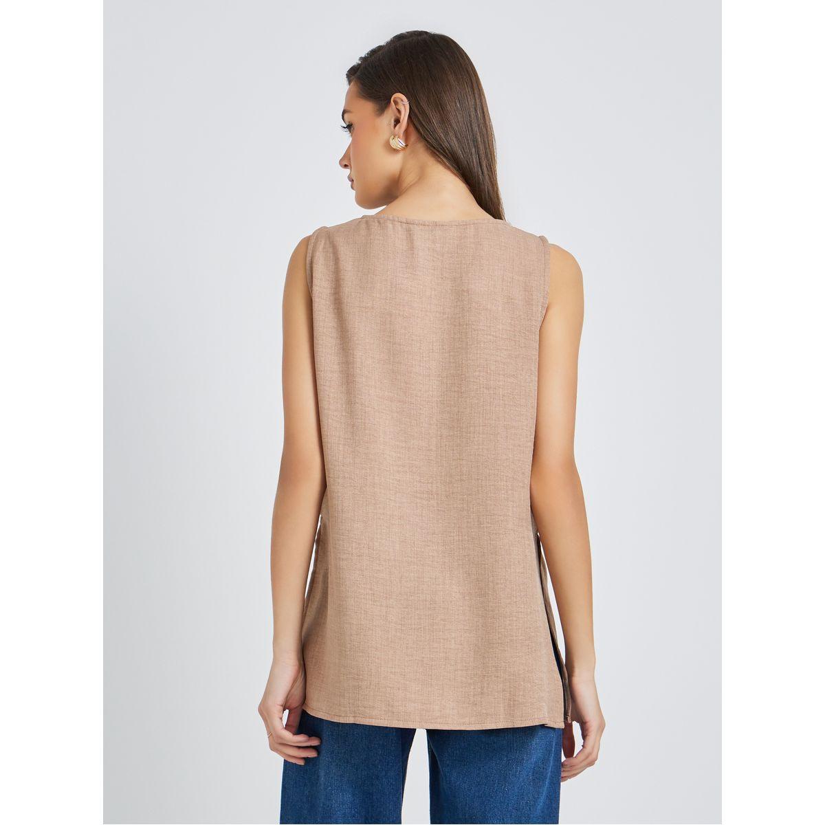 بلوزة طويلة بلا أكمام مع شق جانبي-women-clothing-shirtsandblouses-blouses-image-4