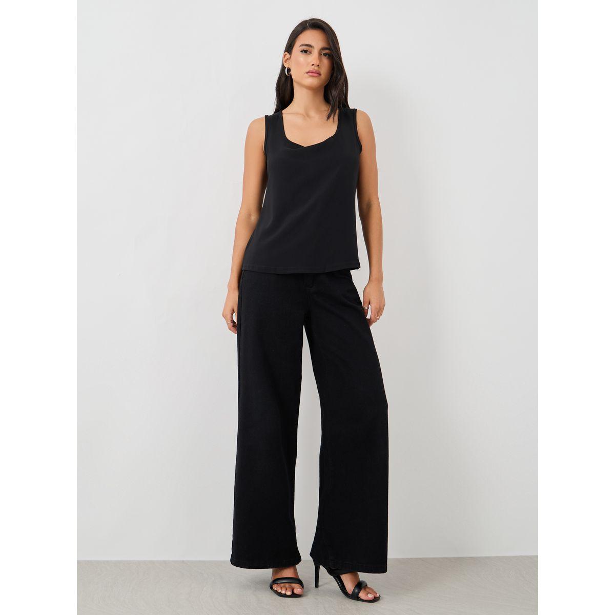 Styli Solid Scoop Neck Sleeveless Top-women-clothing-shirtsandblouses-blouses-image-2